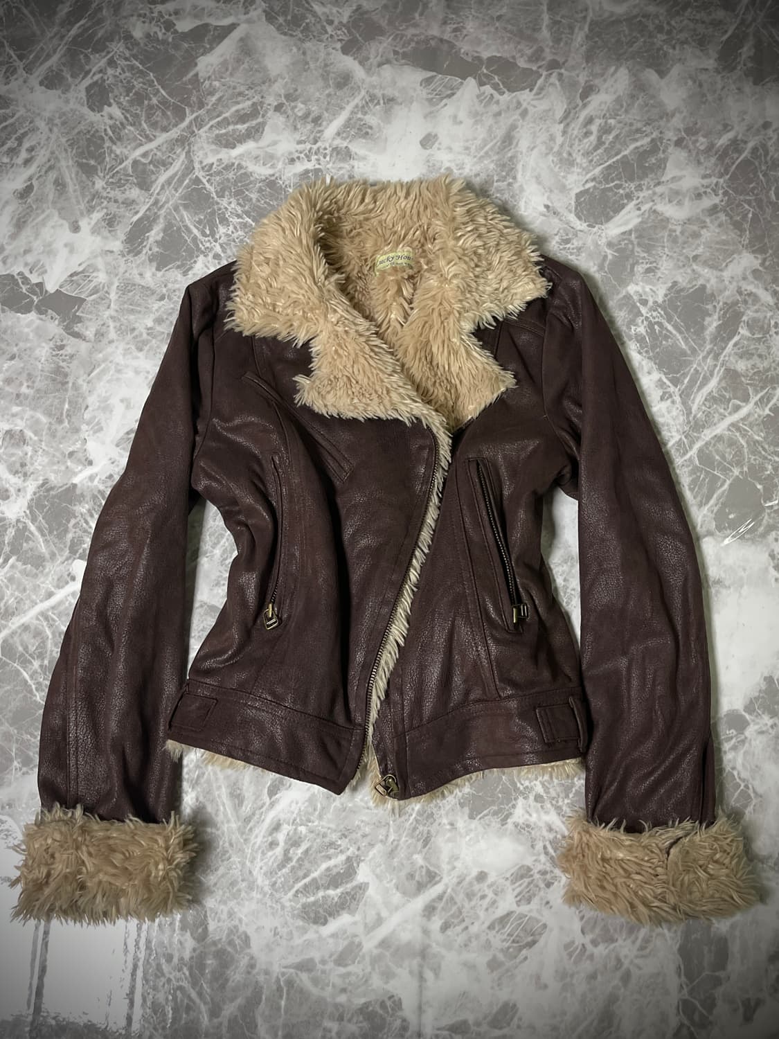 (Japanese vintage)fur rider jacket 상품이미지1