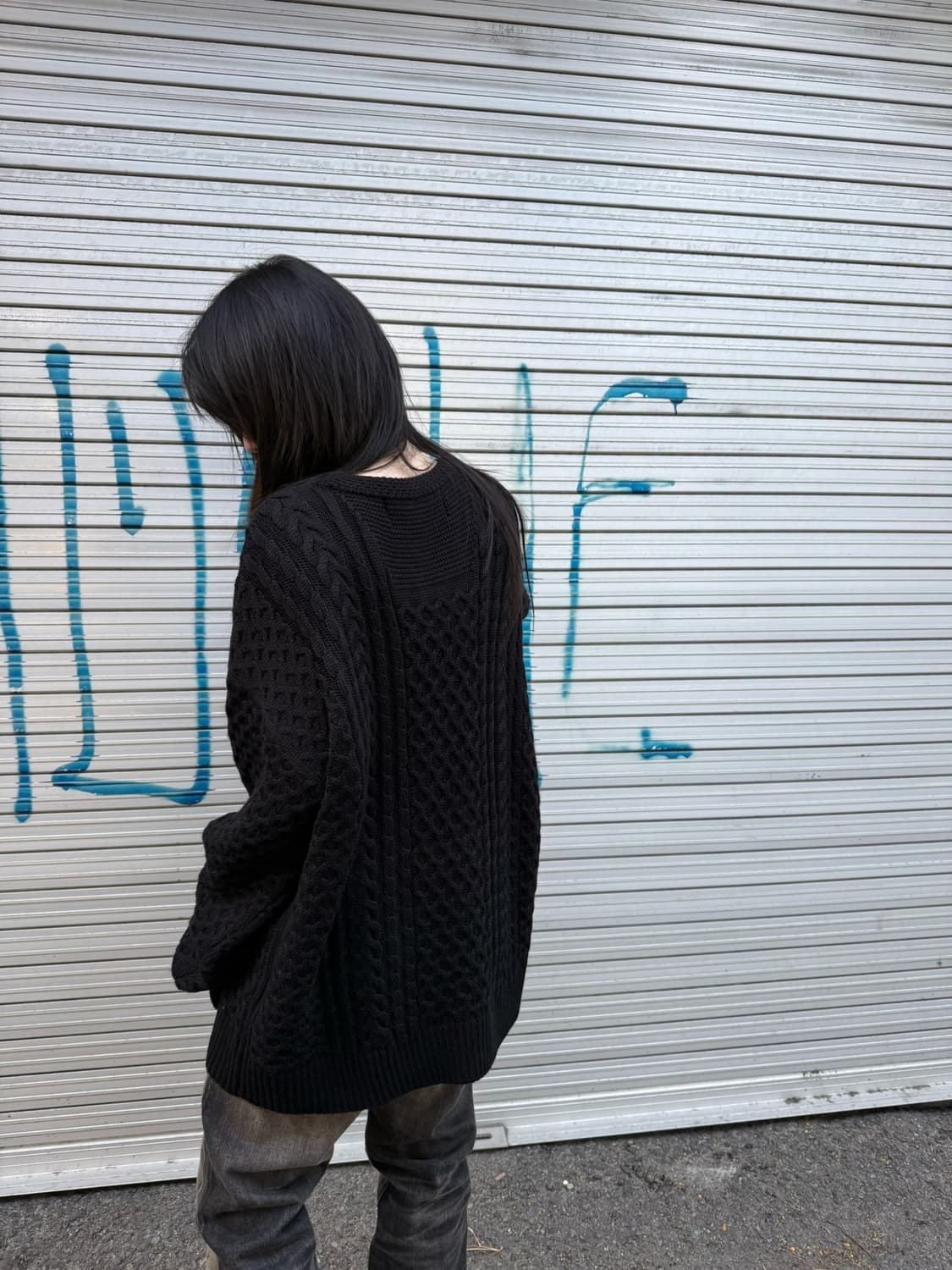 준지 와플 디테일 헤비울 니트 상품이미지9