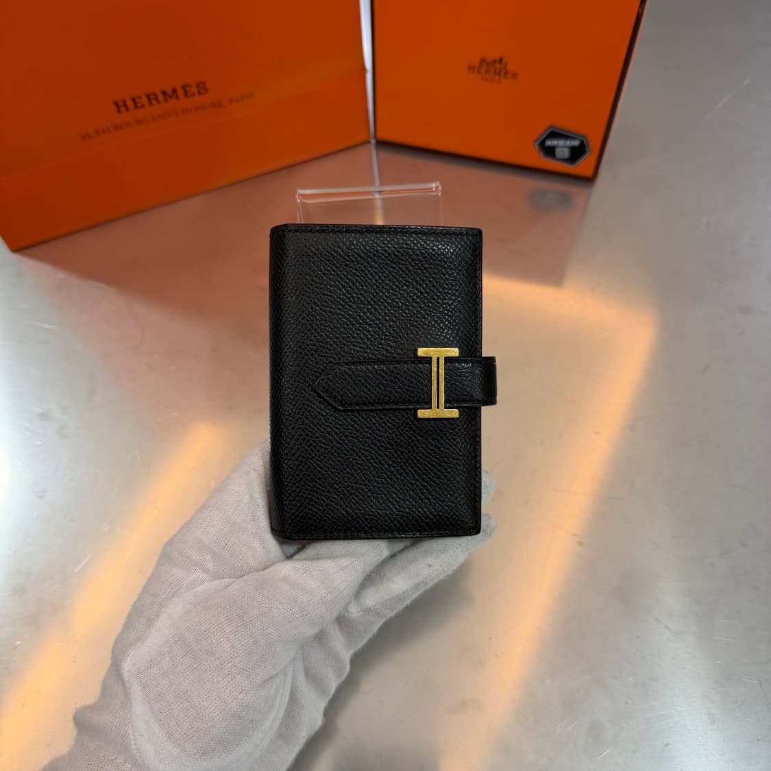 [리오브] 에르메스 베안 앱송 골드 누아 미니 카드지갑 상품이미지2