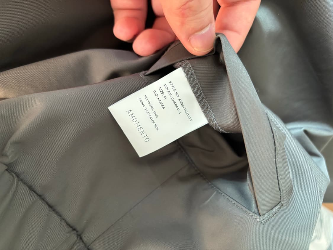 [M] 아모멘토 맨즈 투턱 와이드 팬츠 그레이 24fw 상품이미지5