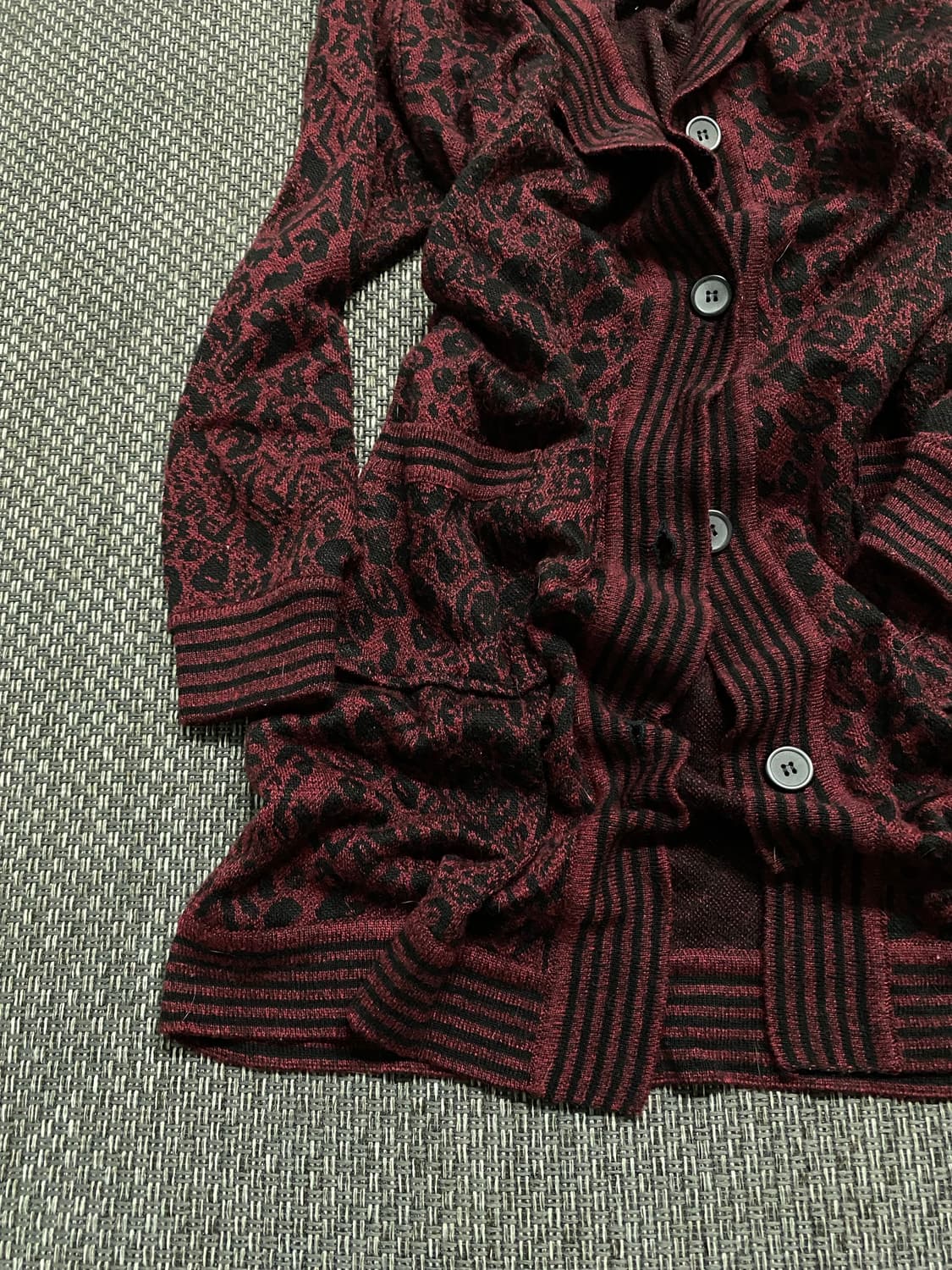 Burgundy Leopard Long Cardigan 상품이미지6