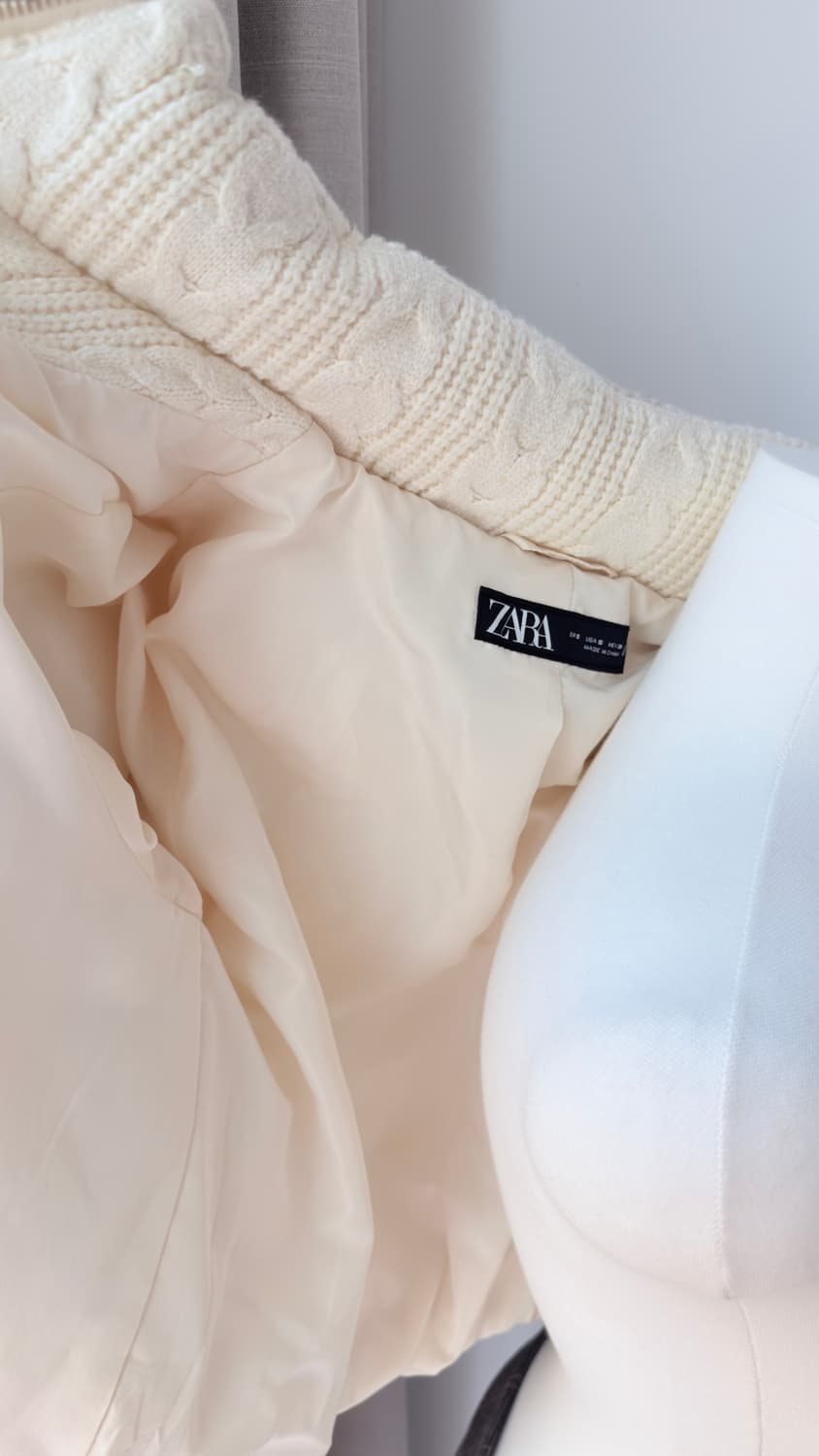 자라 니트패딩 아이보리 S 상품이미지5