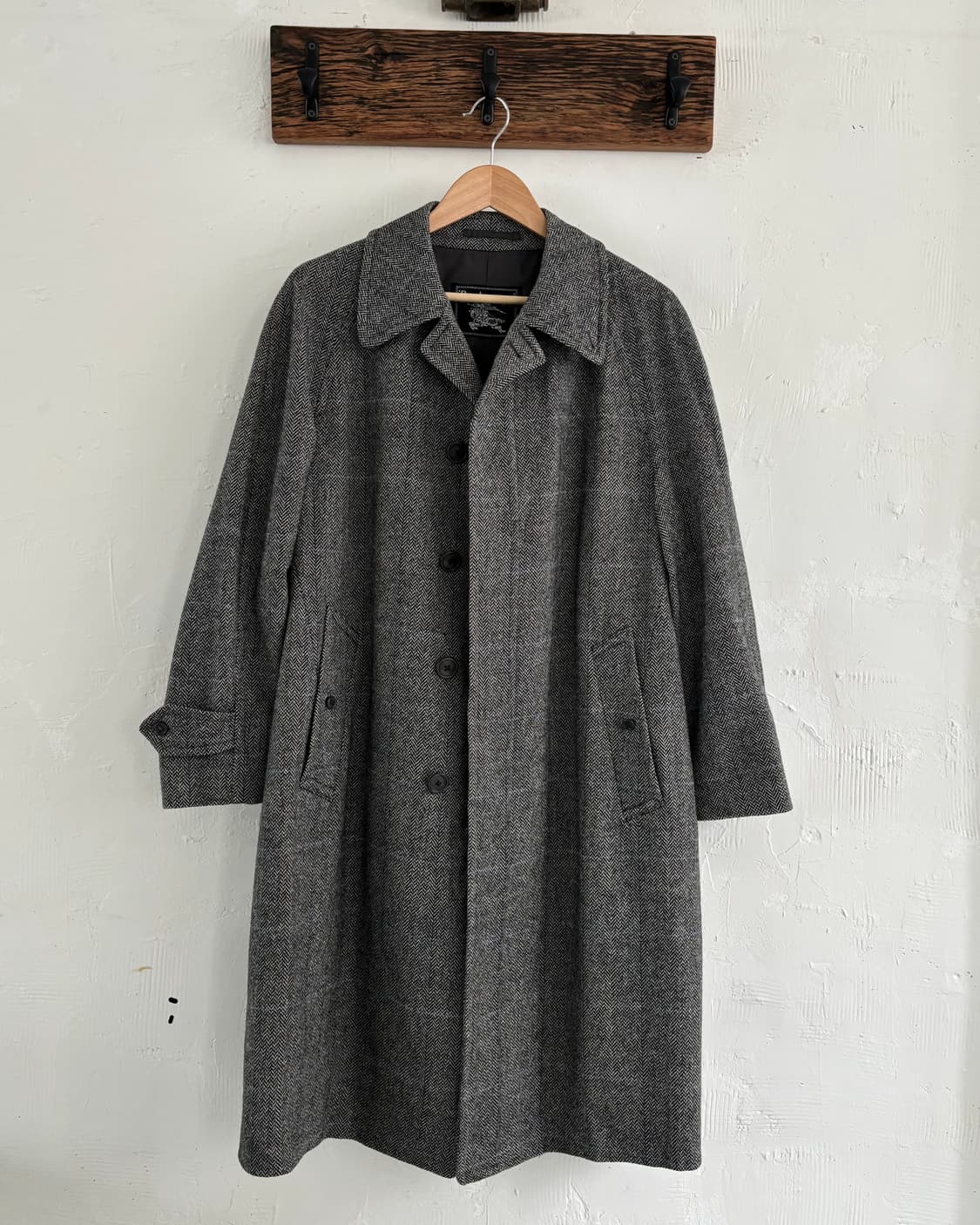 Burberry 버버리 싱글 카라 발마칸 헤링본 코트 상품이미지1