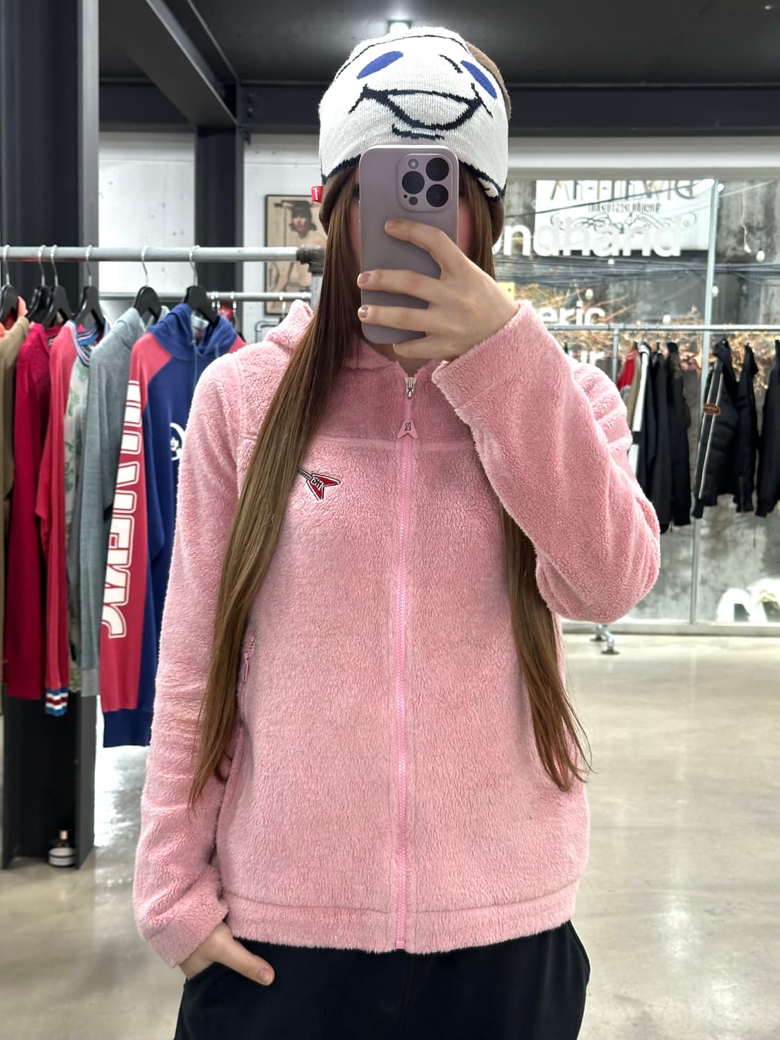 히스테릭글래머 HG Rock 딸기우유 플리스후드집업 상품이미지1