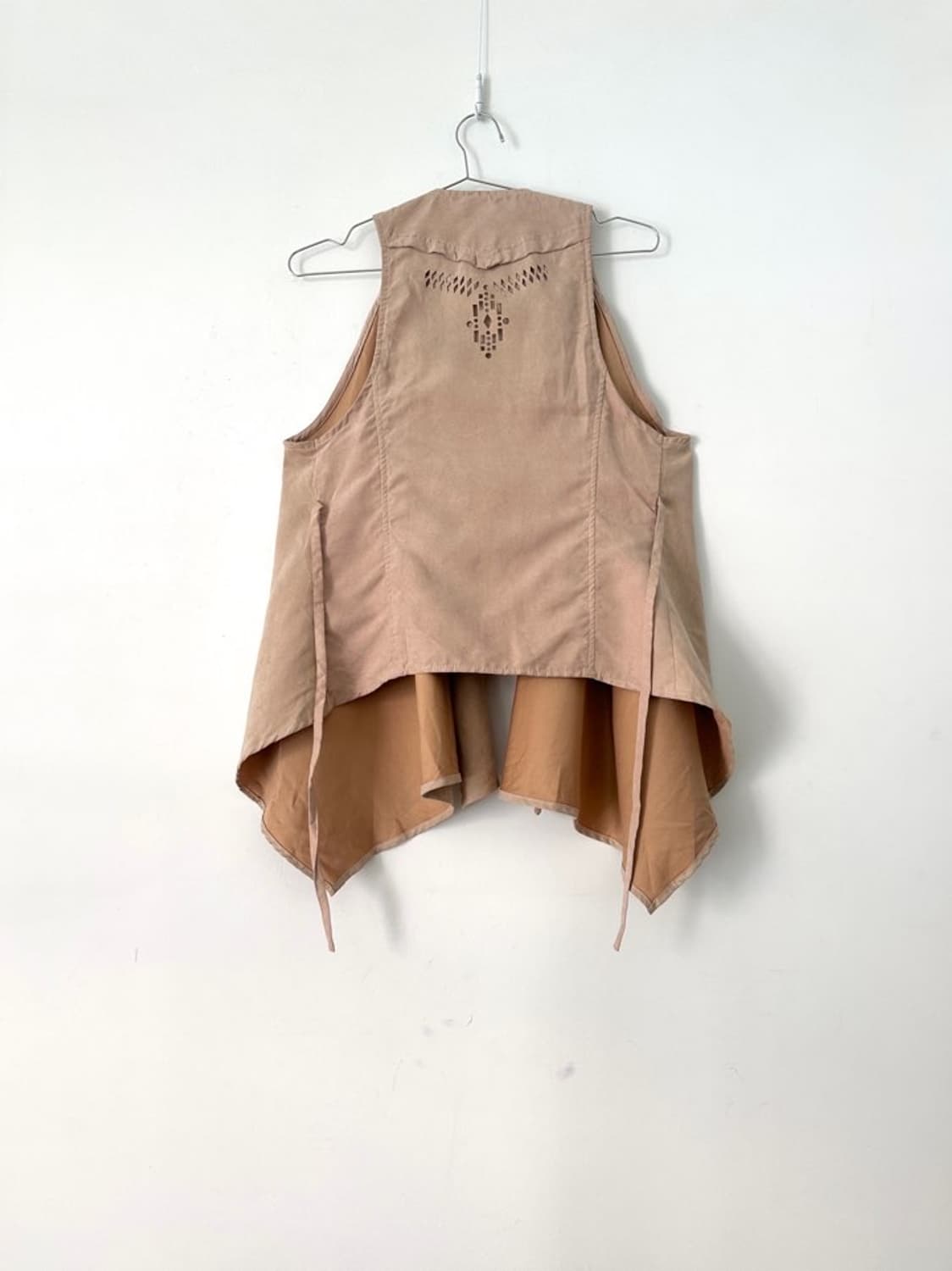 Western mini stud velvet vest / brown 상품이미지8