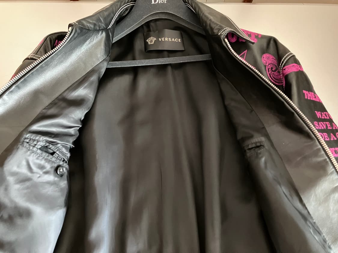 베르사체 자수 가죽자켓 상품이미지6