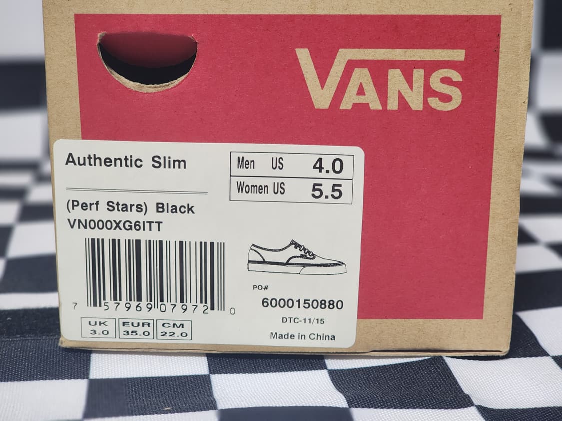 Vans Authentic SlimPerfStars 블랙 스니커즈 220 상품이미지5