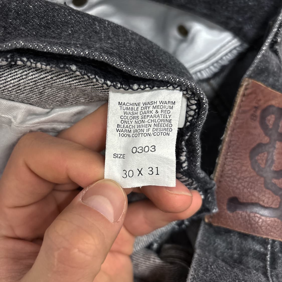 00s LEE 리 라이더스 테이퍼드 핏 흑청 데님 팬츠 블랙 진 N697 상품이미지9