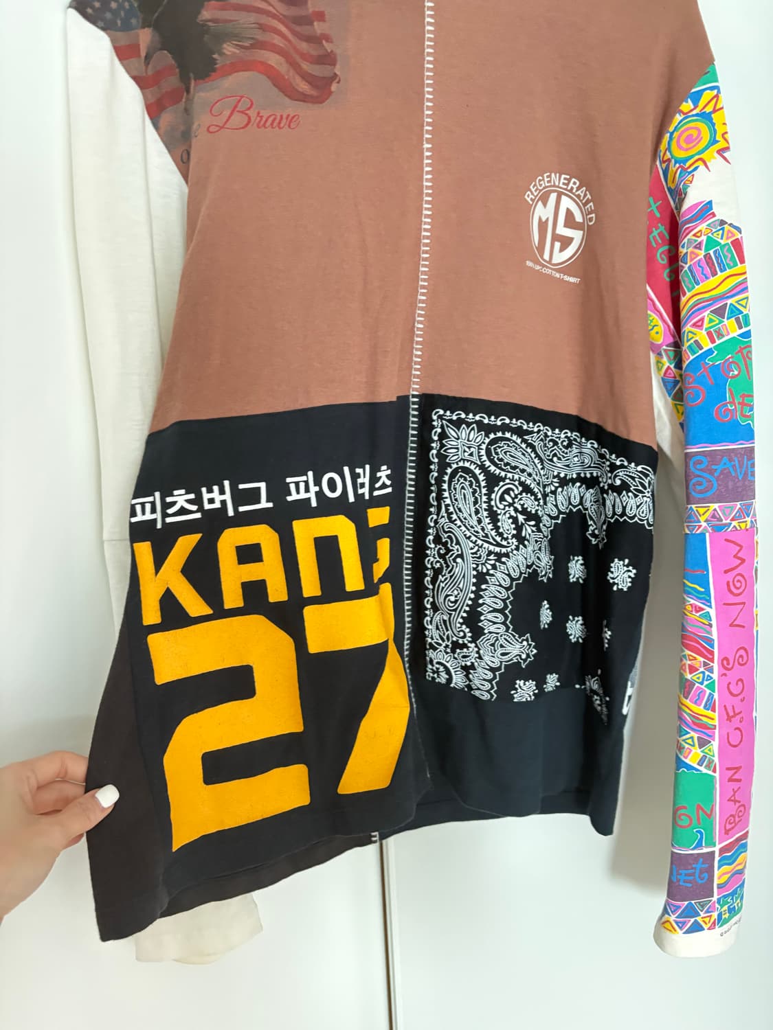 마린 세르 패치워크 롱 슬리브 티셔츠 새상품⭕️ 상품이미지2