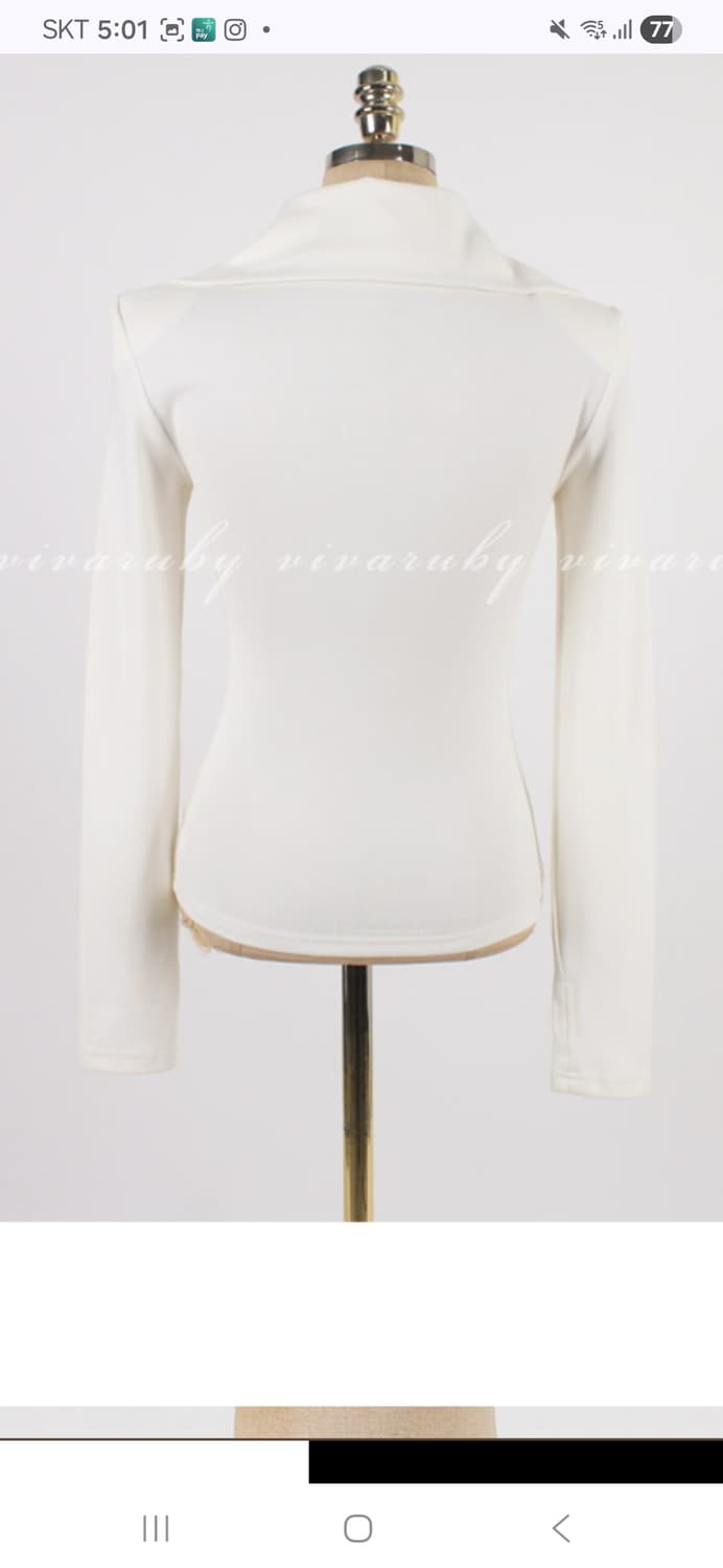 Y2K섹시화이트카라집업티 상품이미지5