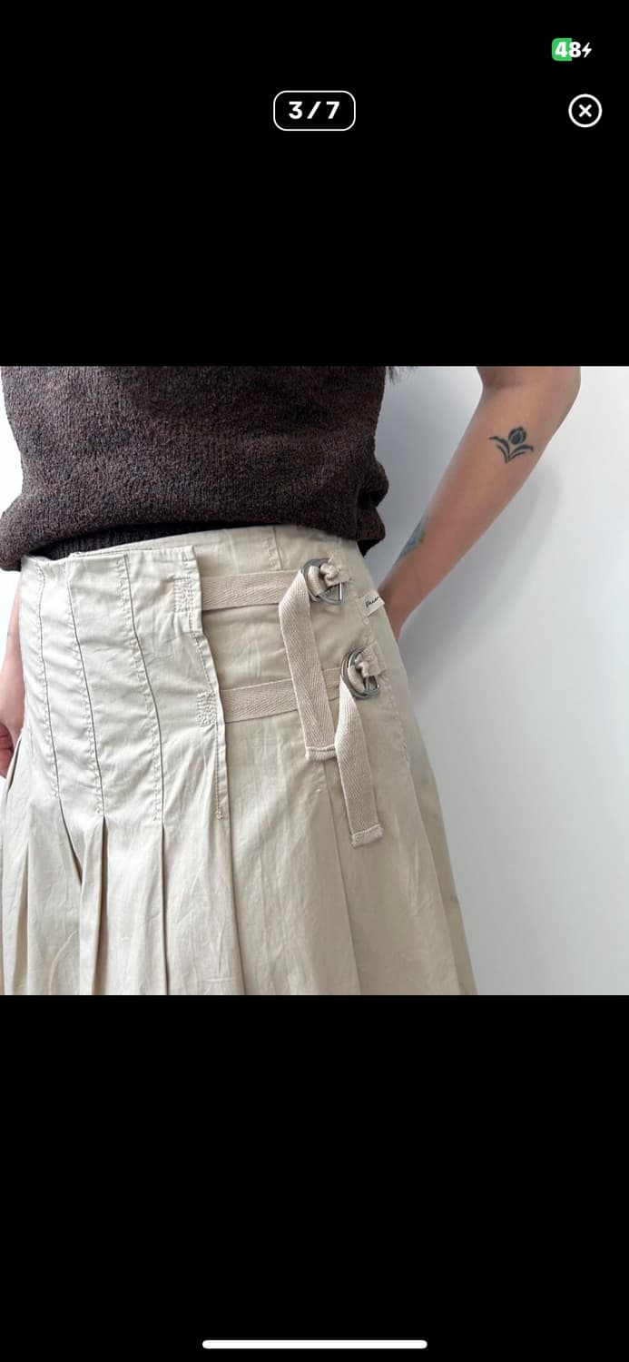 빈티지 베이지 랩스커트 상품이미지4