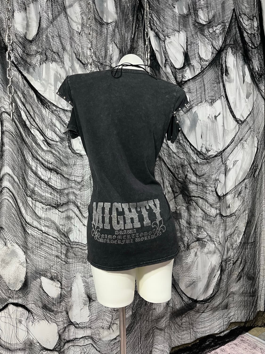 Gothic stud side slit mash washing top 상품이미지5