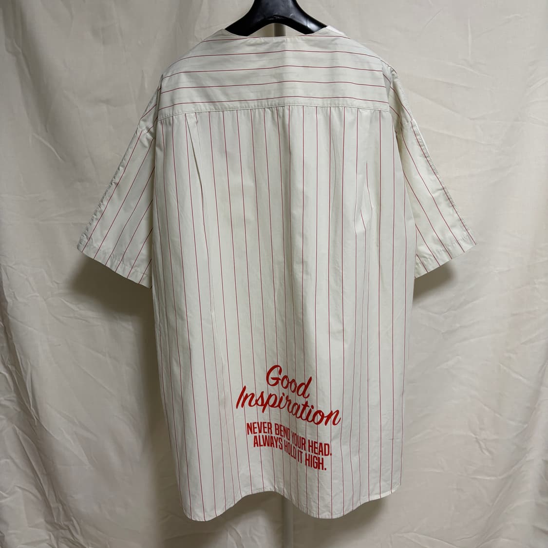 지유 X 미하라야스히로 레이어드 스트라이프 반팔 티셔츠/화이트, L 상품이미지8