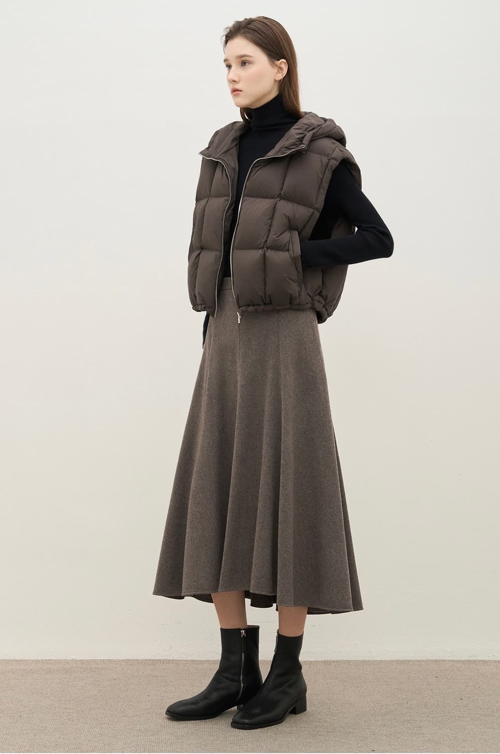 더캐시미어 베스트 다운 패딩 + 스커트 합배송  상품이미지2