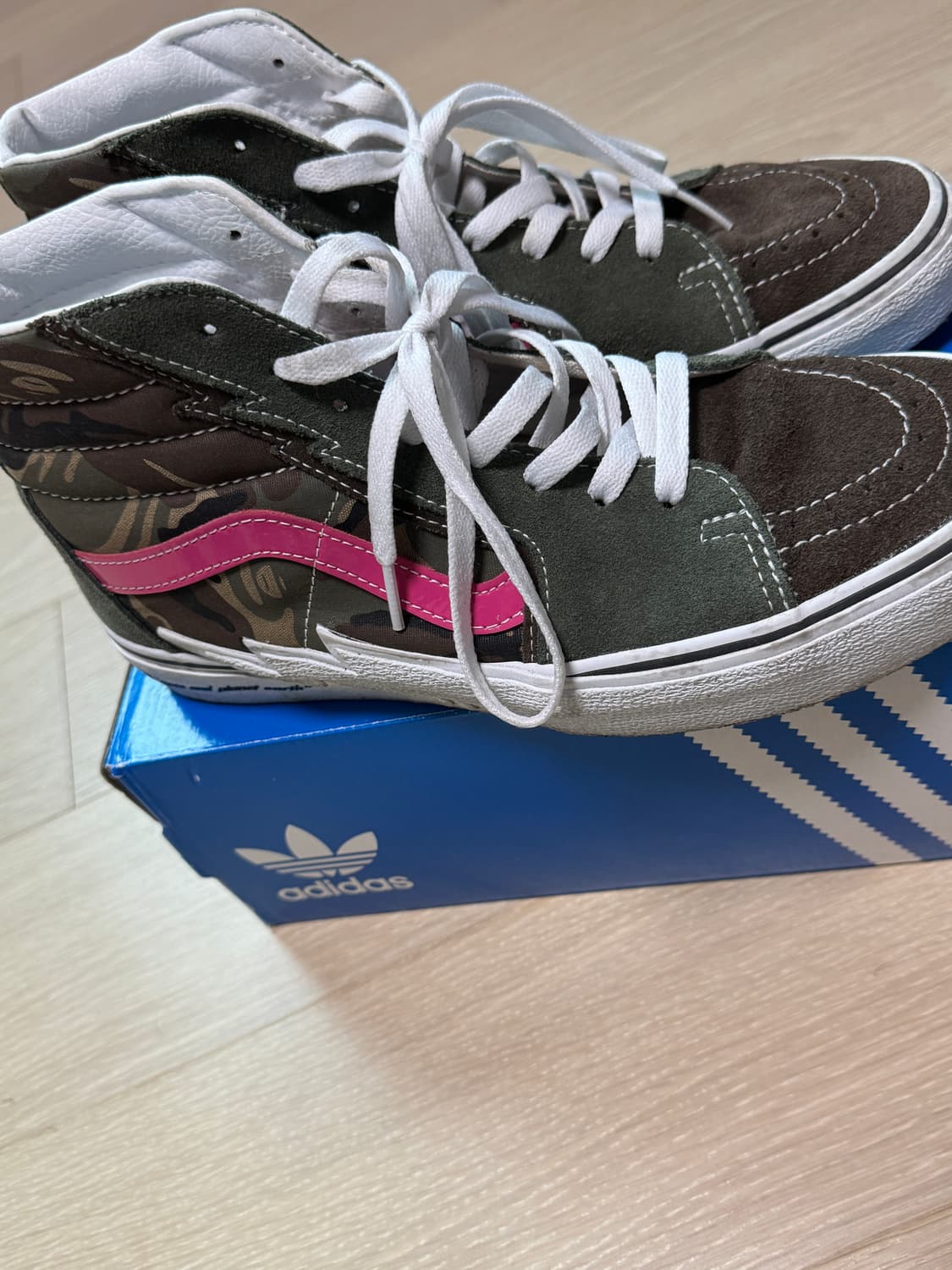 반스 x 에이프 스케이트 하이 볼트 카키 상품이미지4