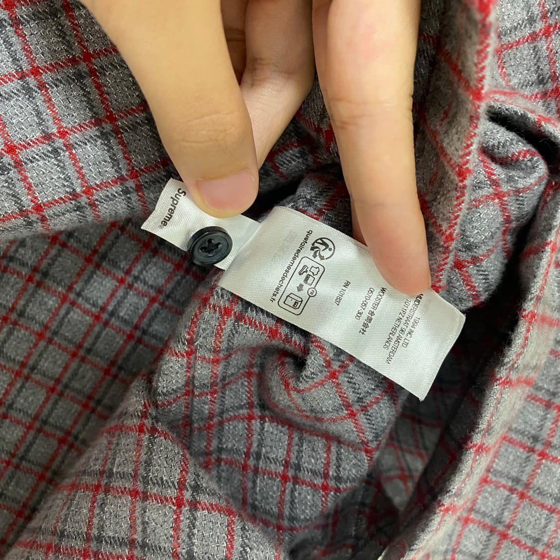 슈프림 x 언더커버 23ss 플란넬 체크 반팔 셔츠 그레이 L 상품이미지7