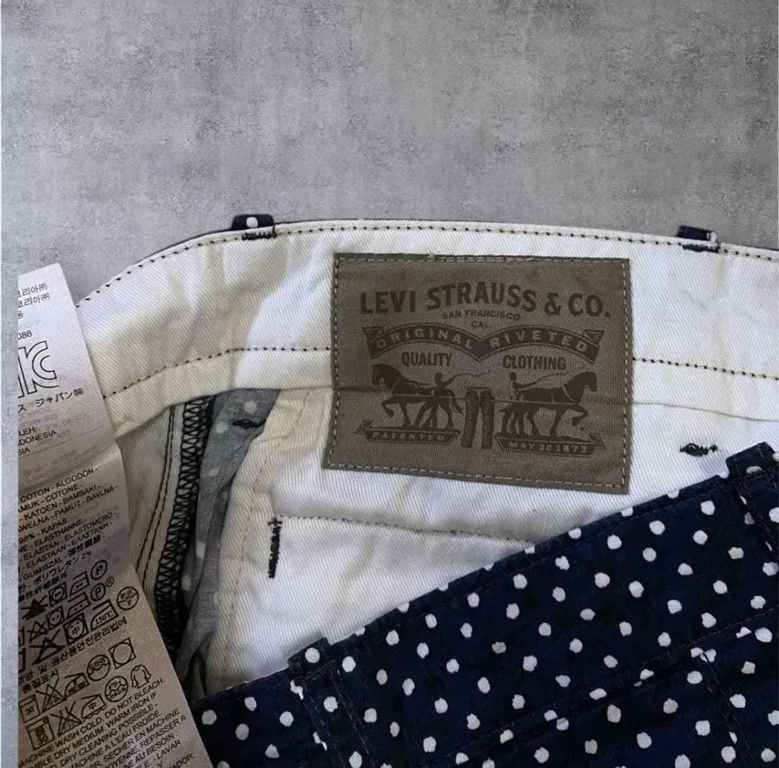 리바이스 도트 패턴 숏팬츠 -30인치 상품이미지2