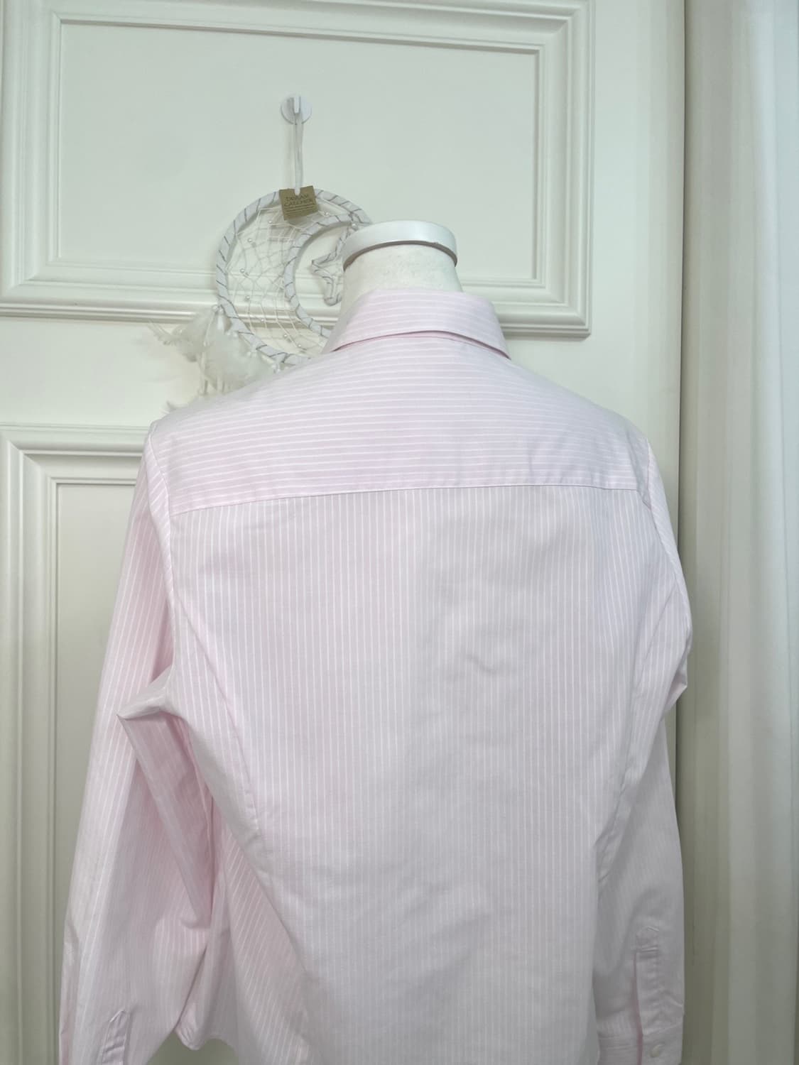 pink stripe ruffle shirring blouse 상품이미지4