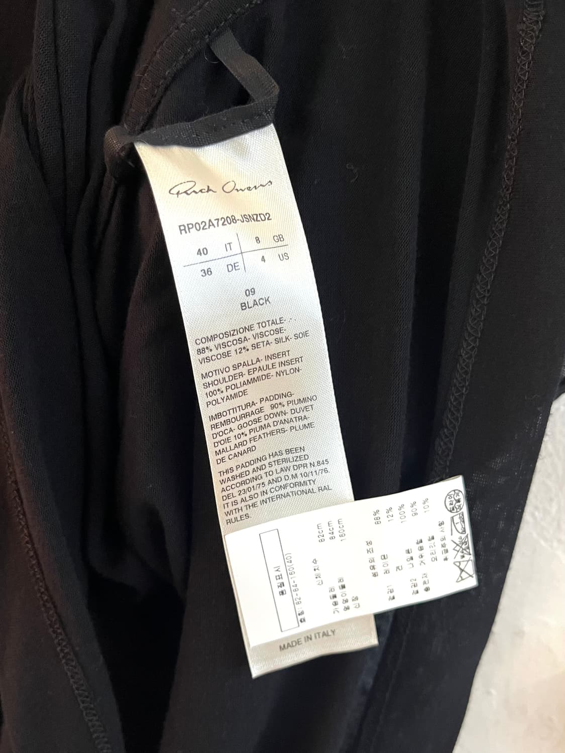릭오웬스 2021FW 런웨이 패딩 반팔 티셔츠 상품이미지3