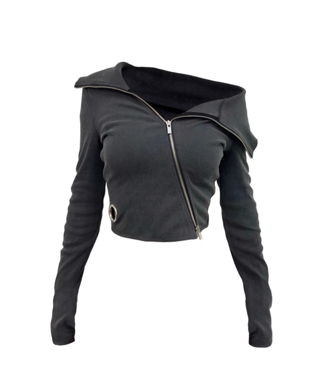 UNBAL FULL ZIP TOP IN WASHED GREY 상품이미지1