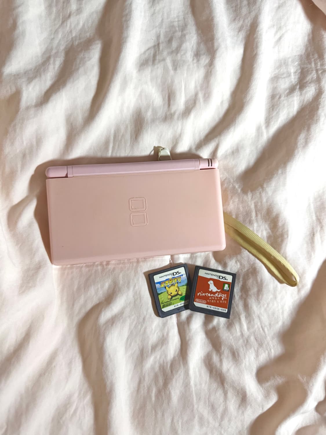 고전) 닌텐도 DS Lite 핑크 기기 충전기 닌텐독스 포켓몬대시 칩 상품이미지1