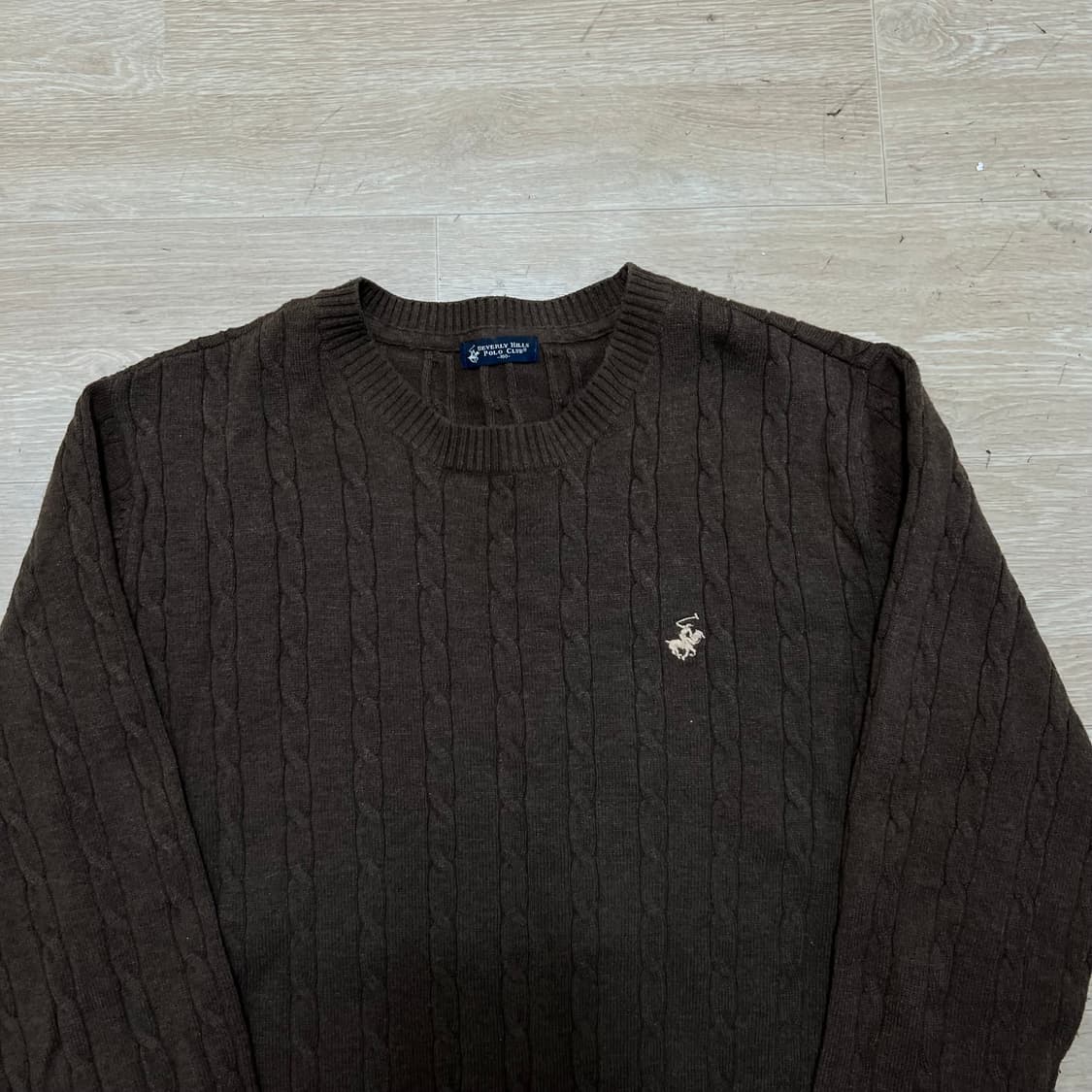 버버리힐스 폴로 클럽 꽈배기 케이블 니트 스웨터 [브라운] L/100 상품이미지2