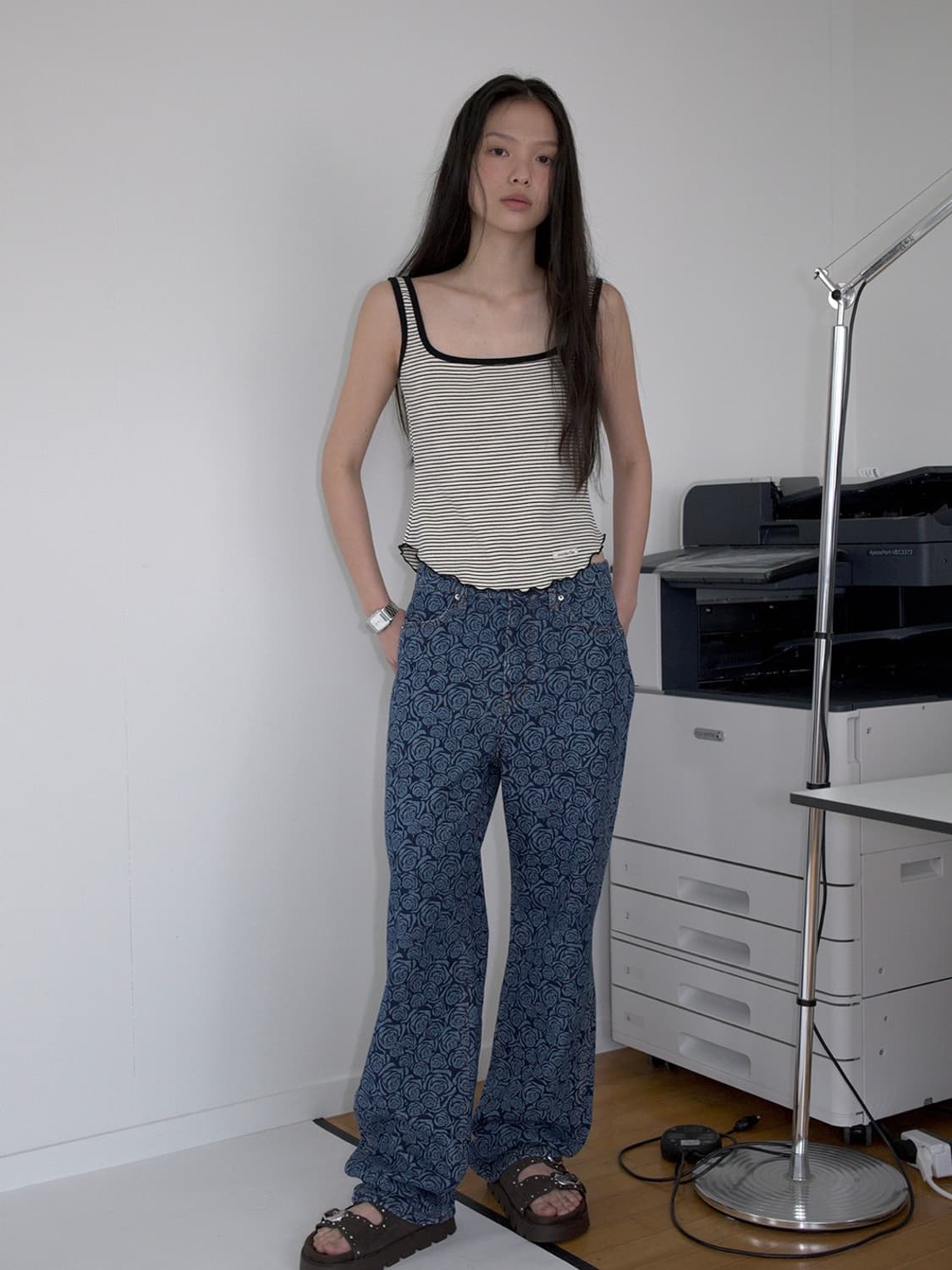 오버듀플레어 로즈 데님 팬츠 1사이즈 상품이미지3