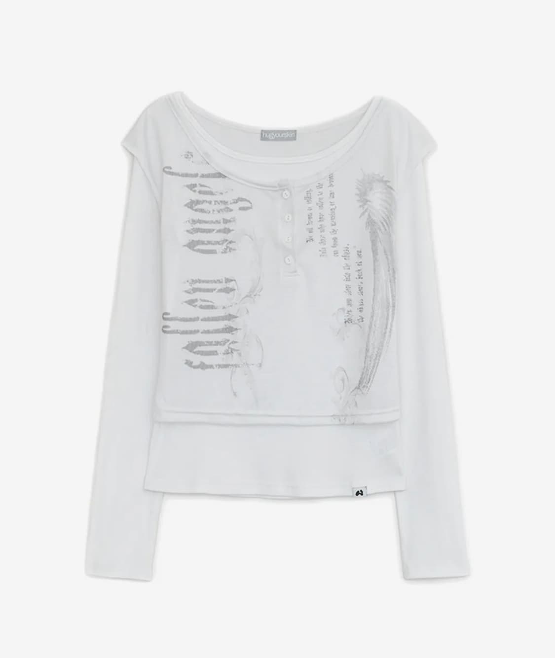 허그유어스킨 폴런 엔젤 레이어드 탑 화이트 상품이미지1