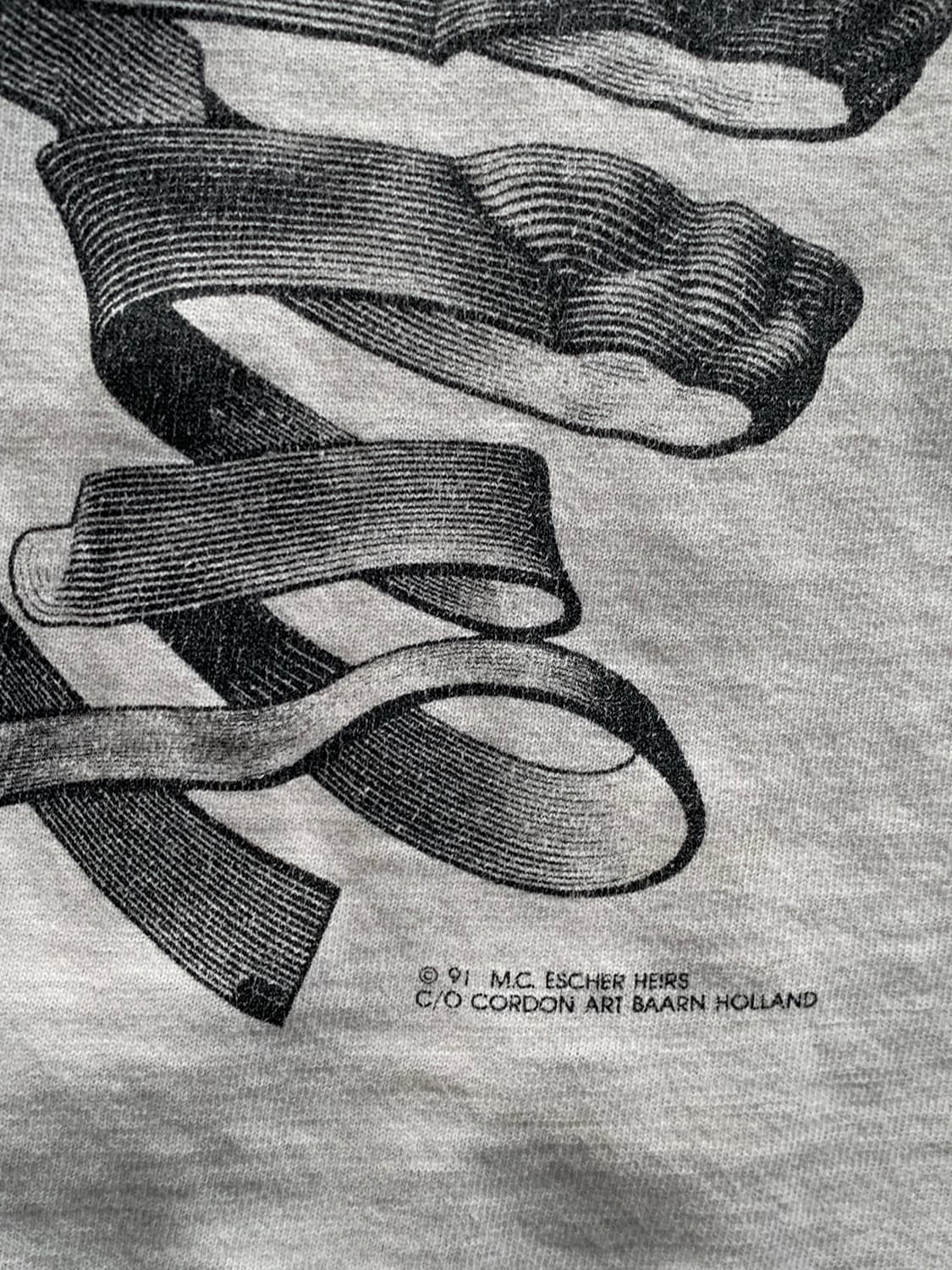 1991 M.C. Escher 아트웍 프린팅 티셔츠 상품이미지4