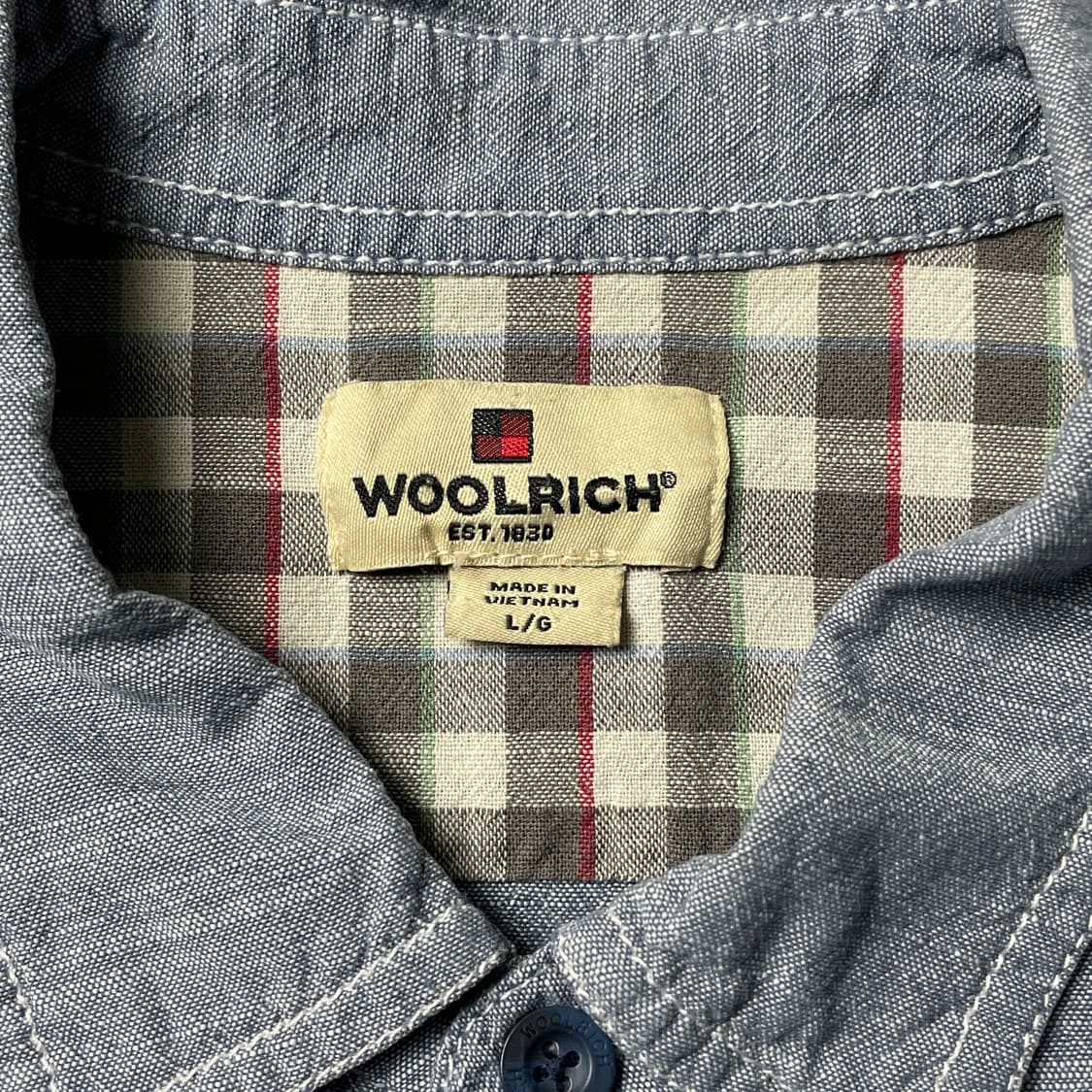 WOOLRICH 울리치 빈티지 블루 반팔 코튼 워크 셔츠 A00980 상품이미지9