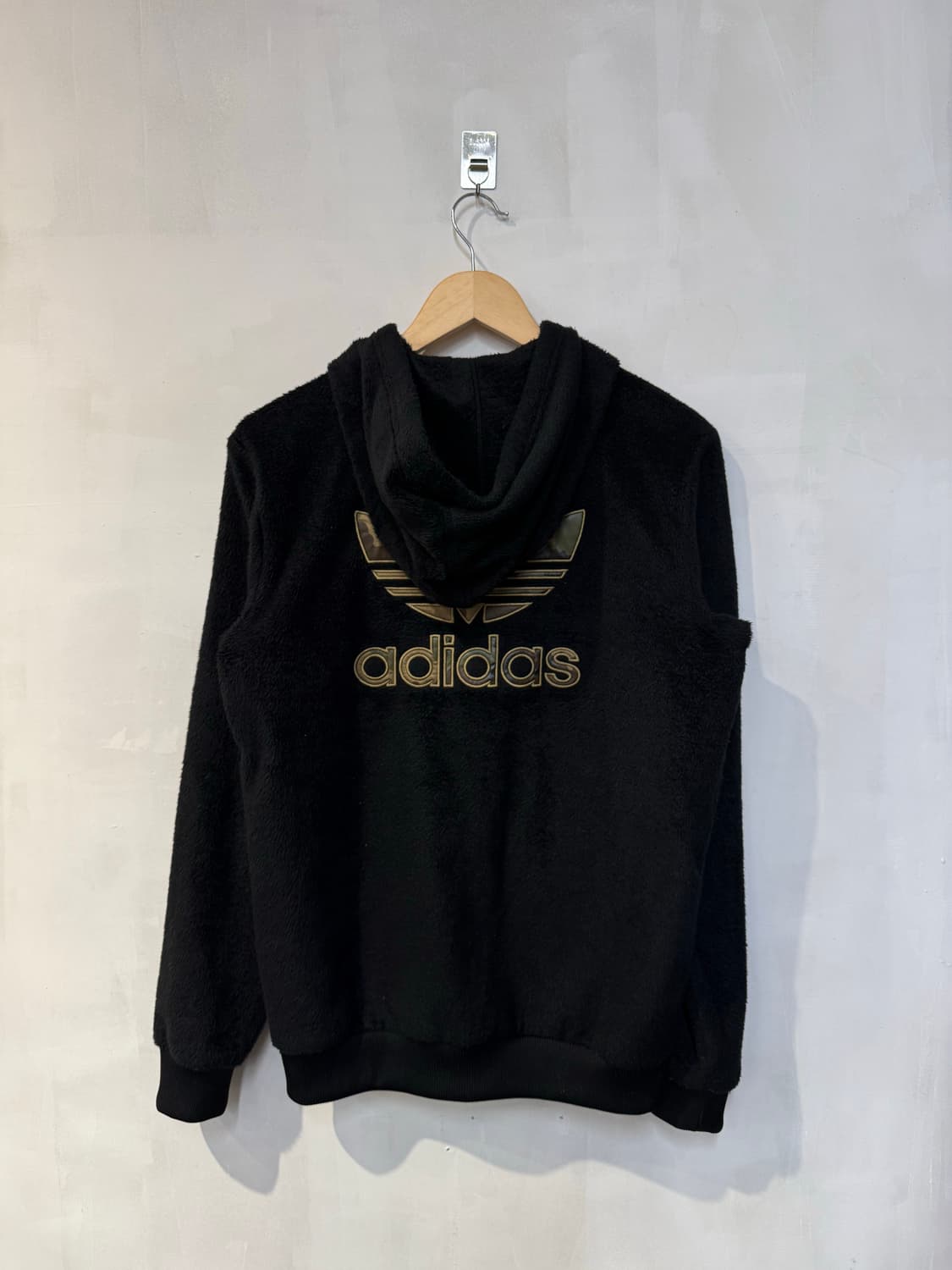 아디다스 블랙 플리스 후드집업 상품이미지4
