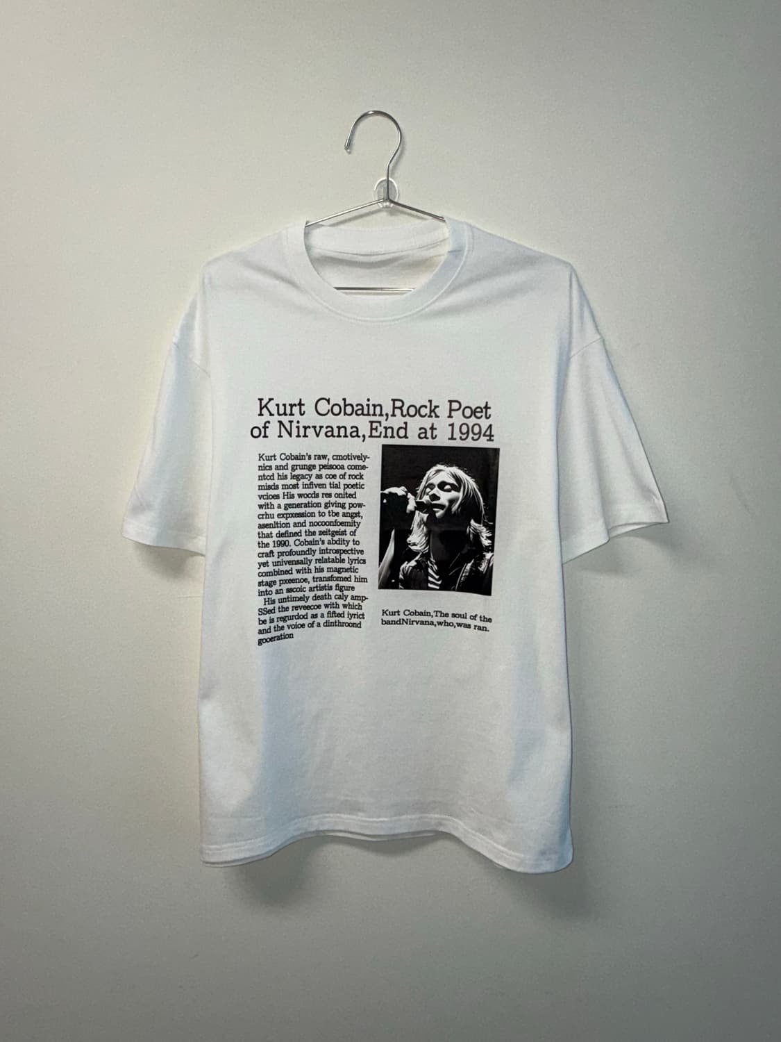 너바나 커트코베인 레터링 프린팅 티셔츠  상품이미지5