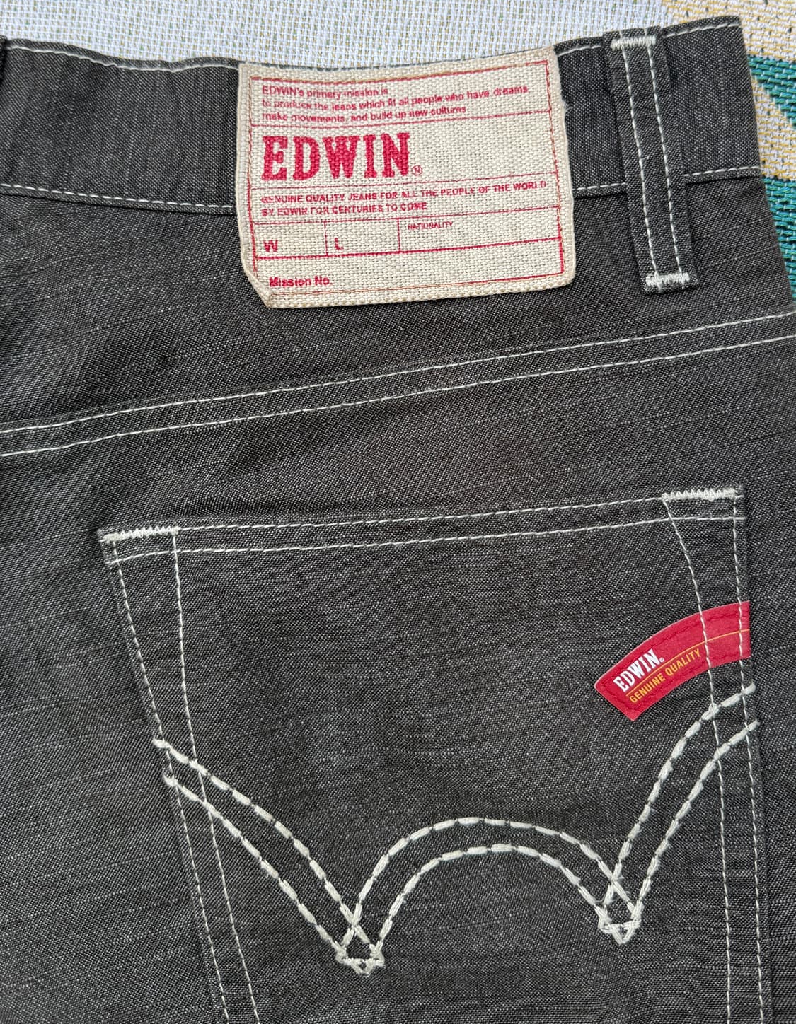 EDWIN 린넨 혼방 데님 팬츠 (W33) 상품이미지1