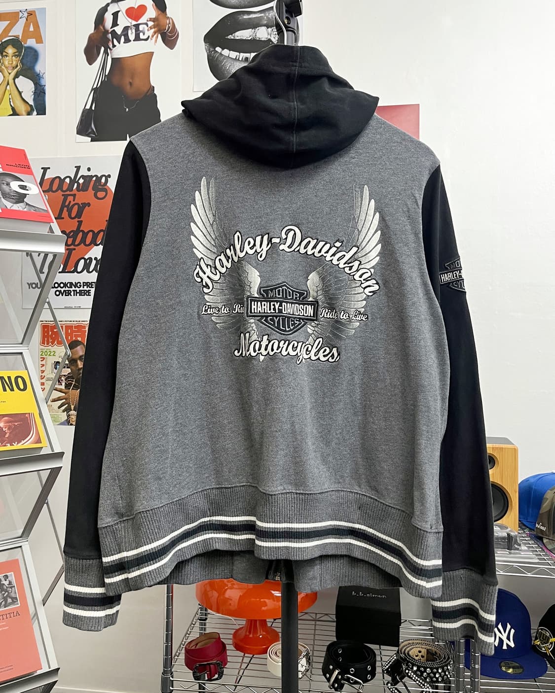 할리데이비슨 빅로고 컬러블럭 후드집업 상품이미지7