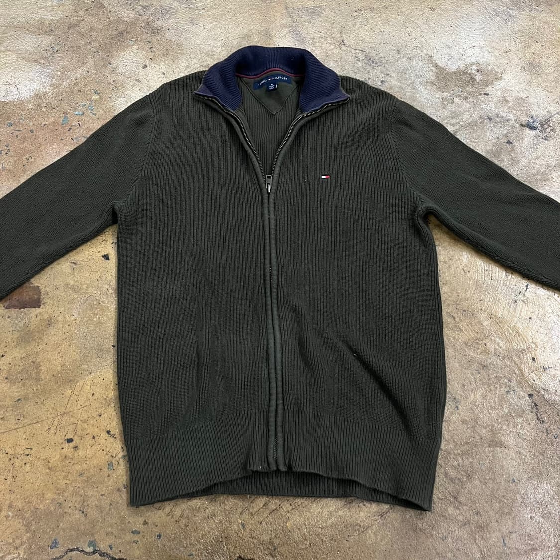 타미힐피거 카키 니트 집업  상품이미지3