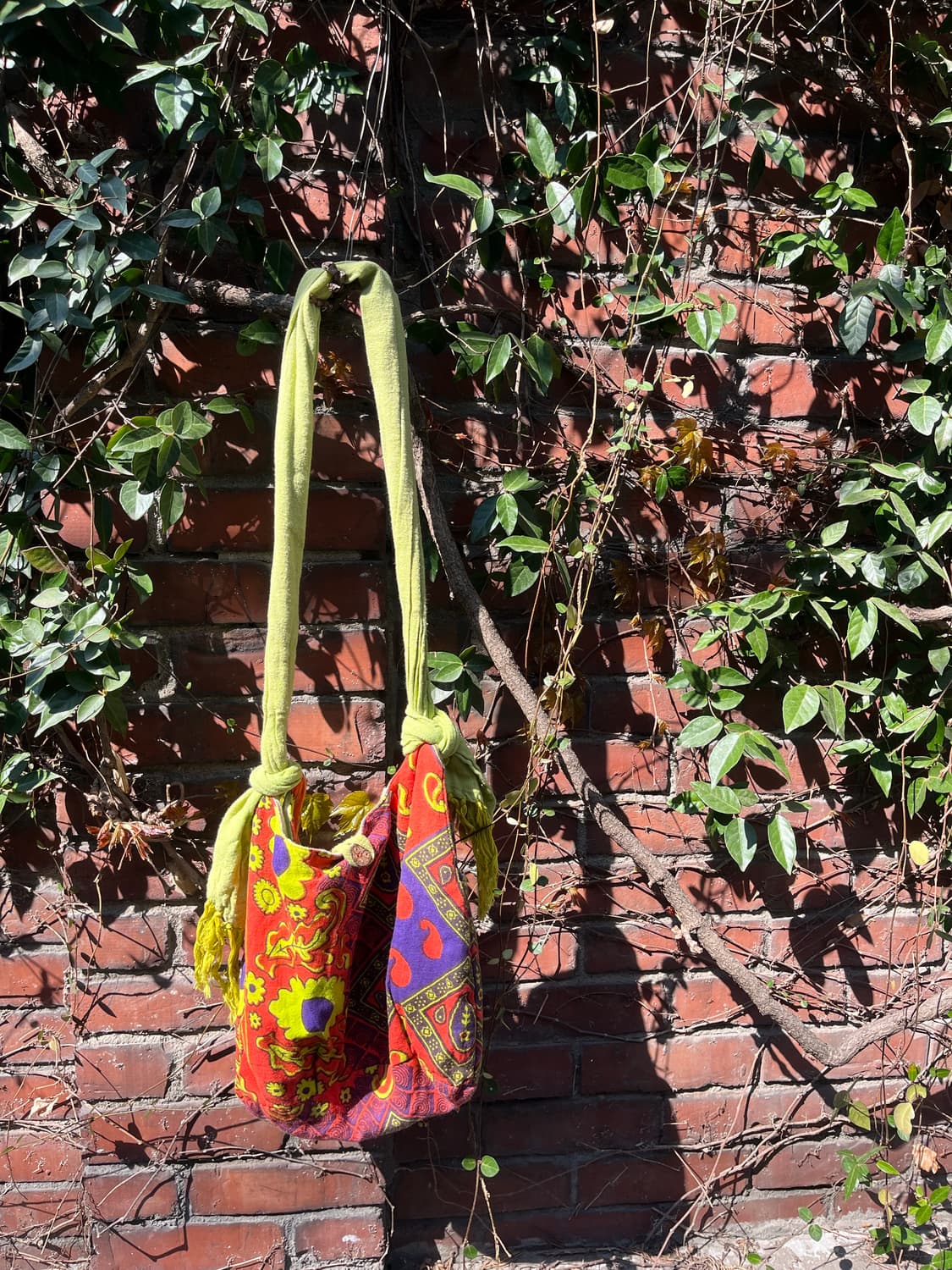 히피 에스닉 페이즐리 패턴 숄더 백 상품이미지4