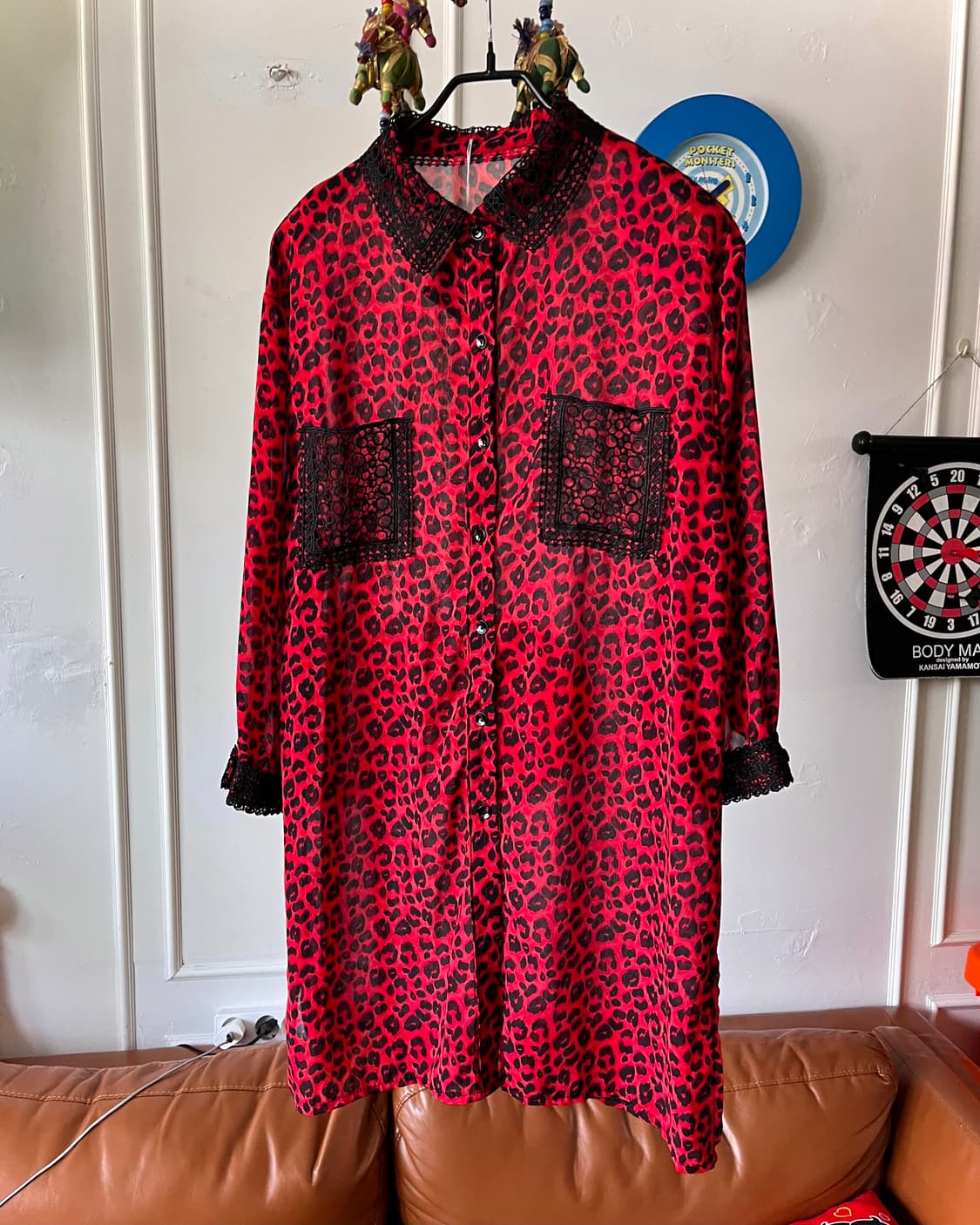 Jpn Red Leopard Pattern Long Shirt 상품이미지3