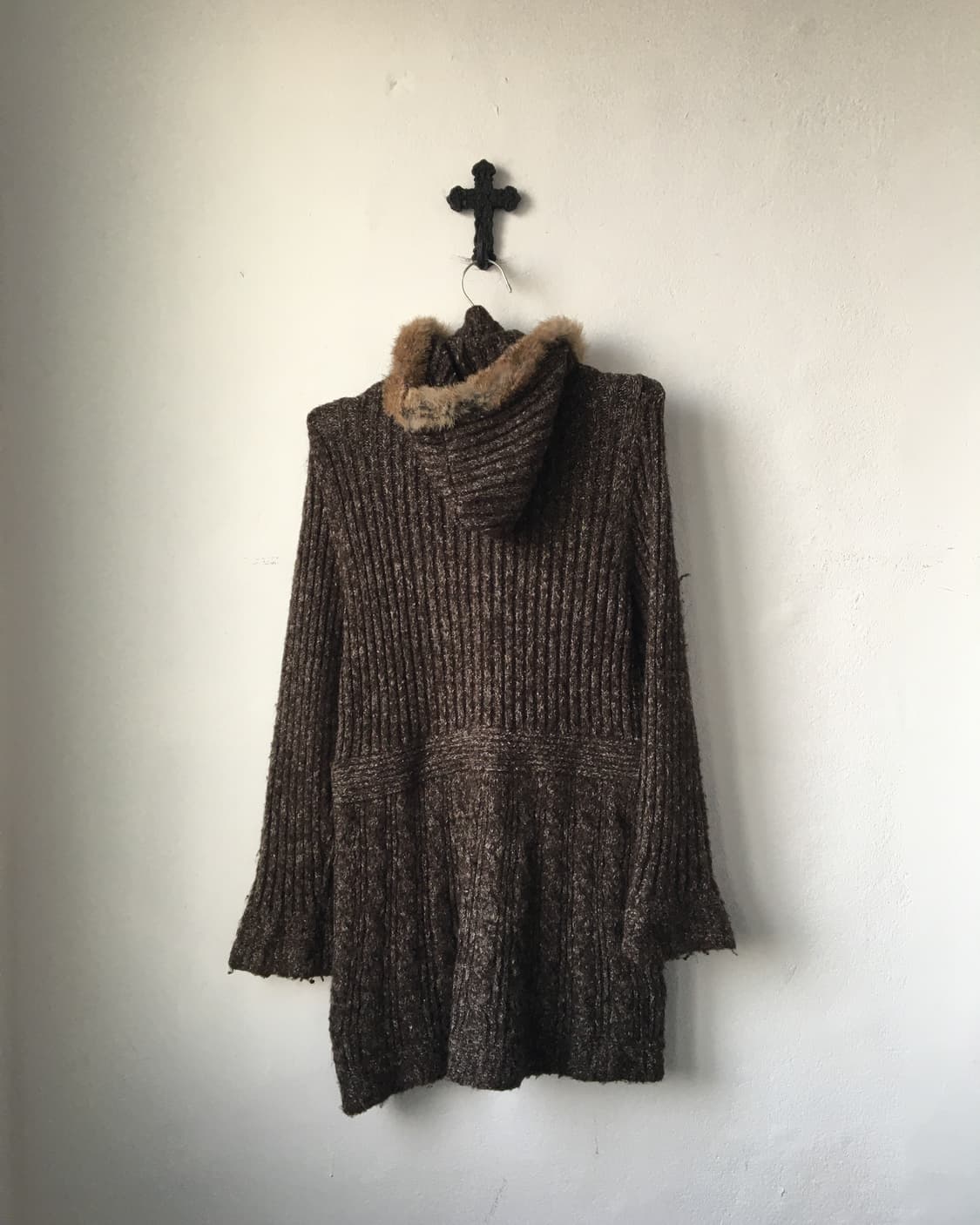 Fur collar point high neck knit zip pup 상품이미지3