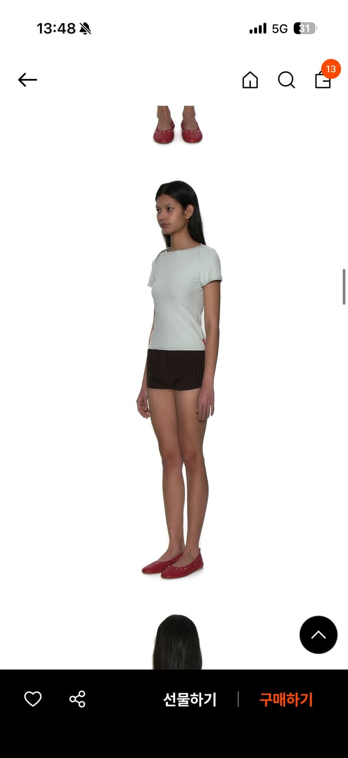 파르티멘토우먼 마이크로 쇼츠 브라운 상품이미지2