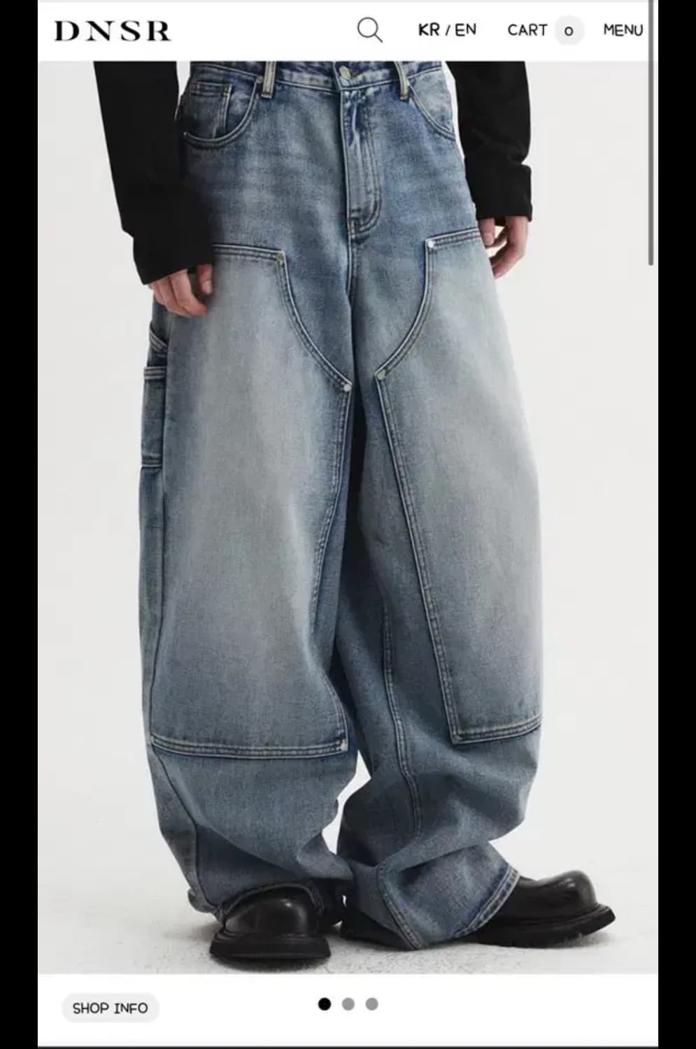 (새상품) 디앤써 dnsr 브러쉬 카펜터 데님 팬츠 블루 m팔아요 상품이미지1