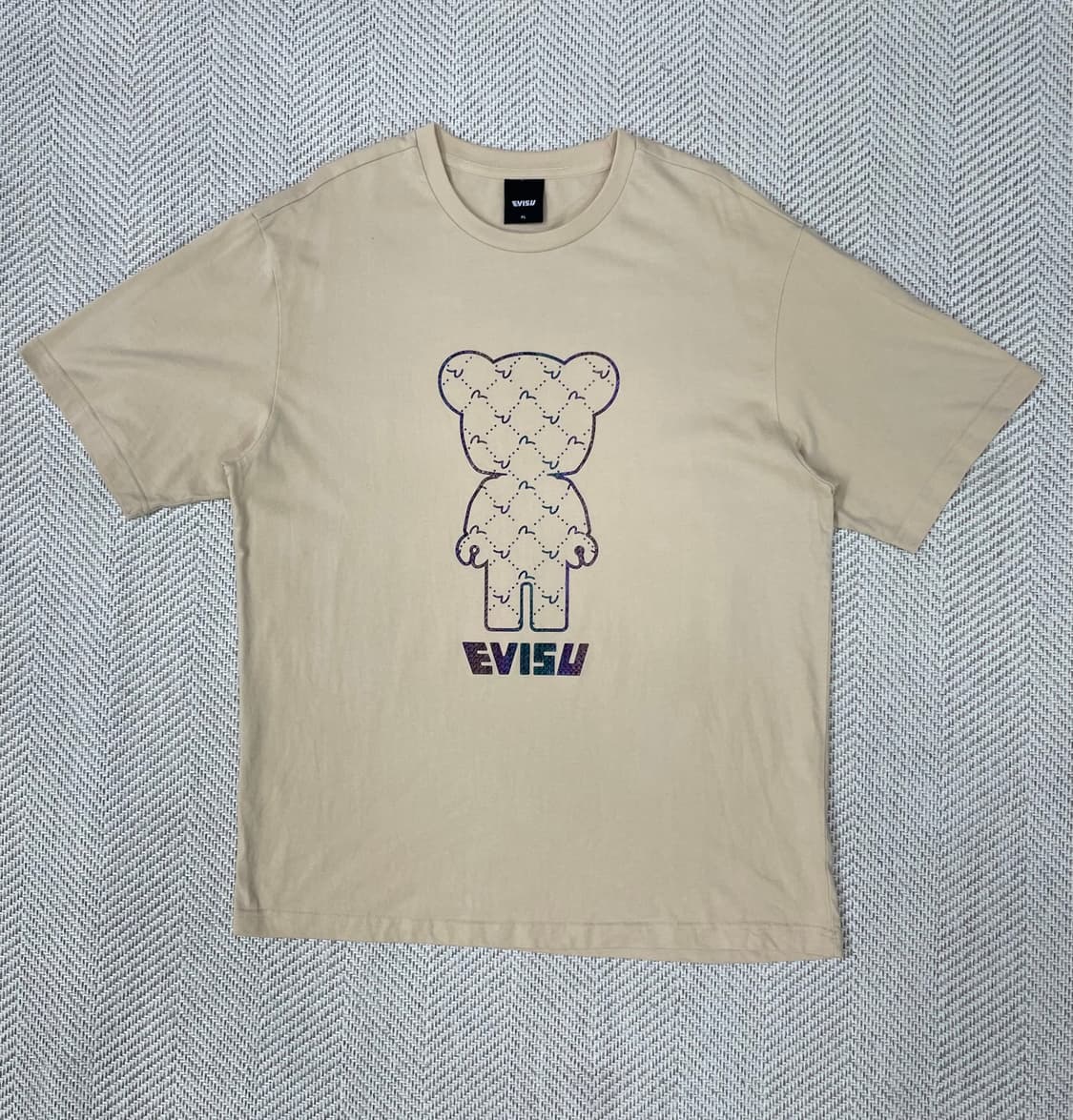 EVISU 베어 반팔티 XL 베이지 상품이미지1