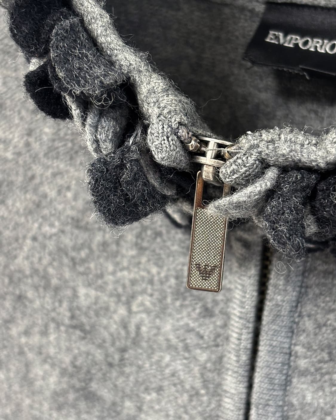 EMPORIO ARMANI 모노 페탈 텍스처 울 집업 코트 상품이미지5