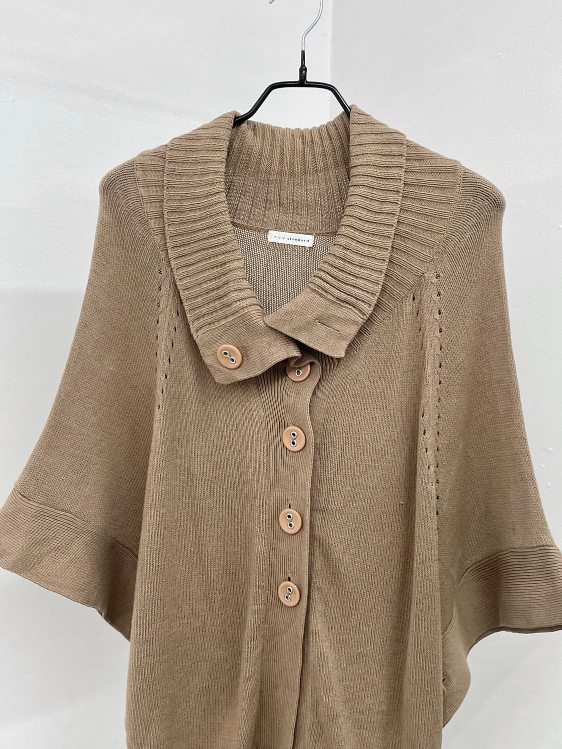 브라운 모리 버튼 케이프 상품이미지5