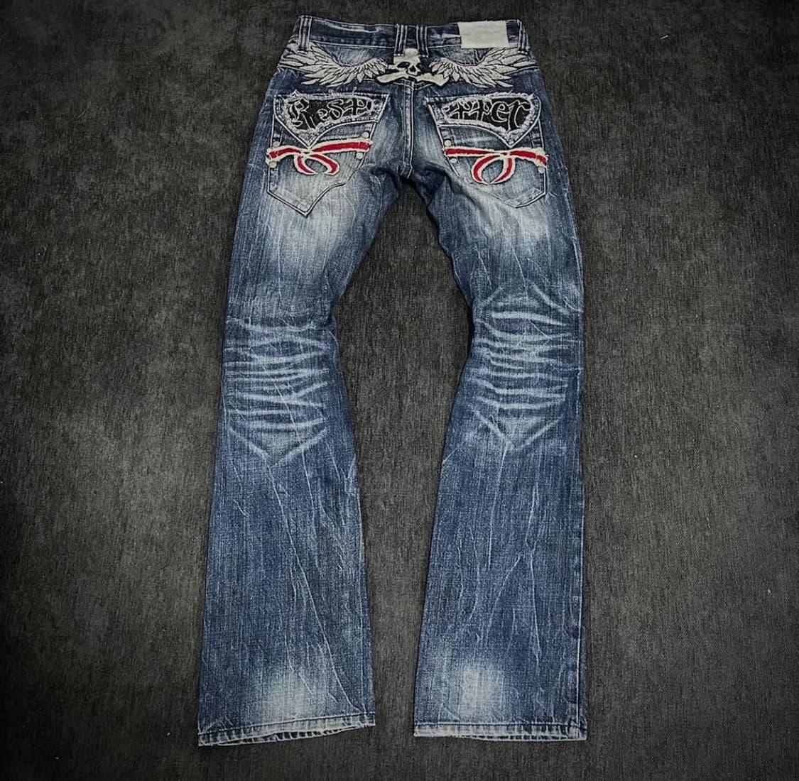 Red pepper 00's skull embroider denim 상품이미지1