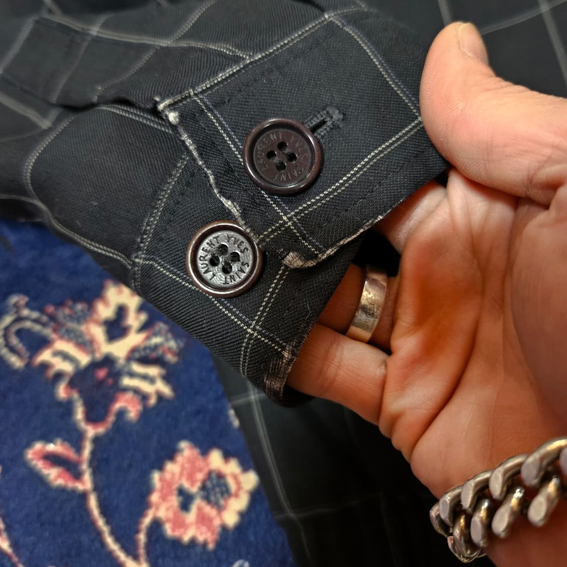 입생로랑(YSL) Vintage Goldentex 바람막이 블루종  상품이미지3