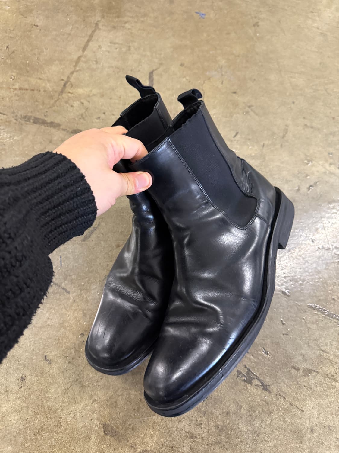 Belluet 블랙 가죽 첼시 부츠 상품이미지6