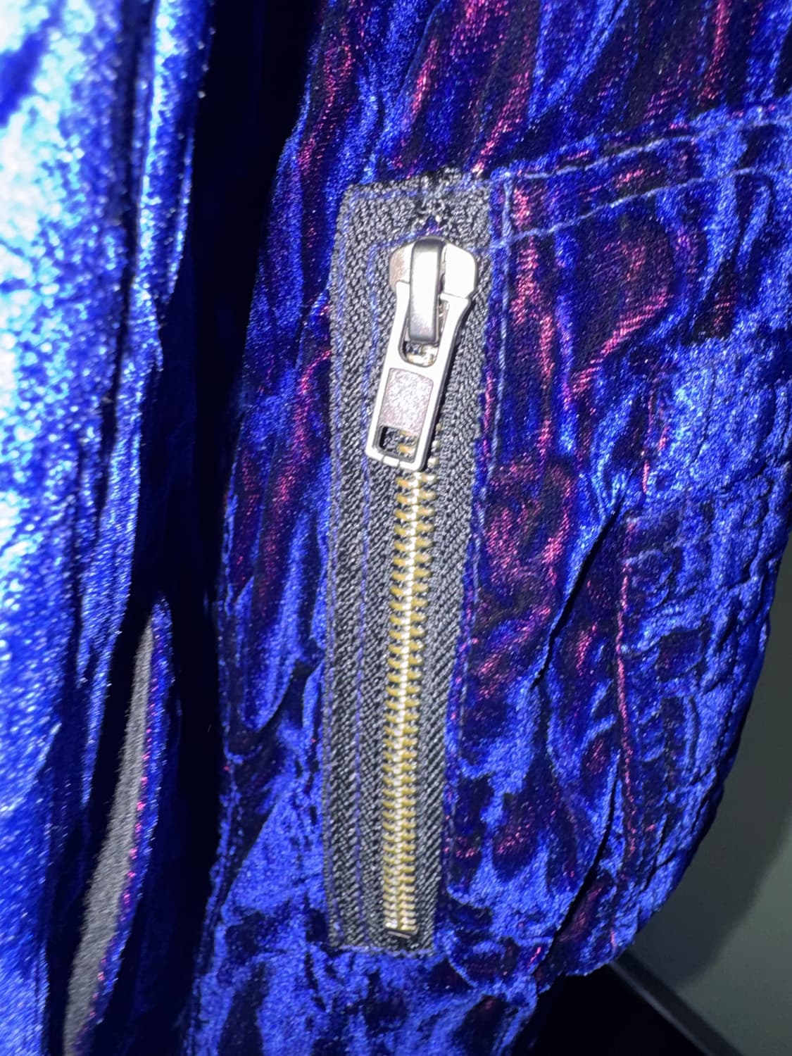 Haider Ackermann 블루 벨벳 봄버 상품이미지4