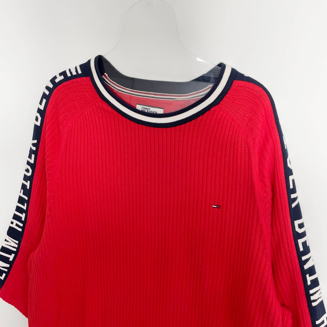D2 타미힐피거 빈티지 레터링 라인 니트 XXL사이즈 상품이미지2