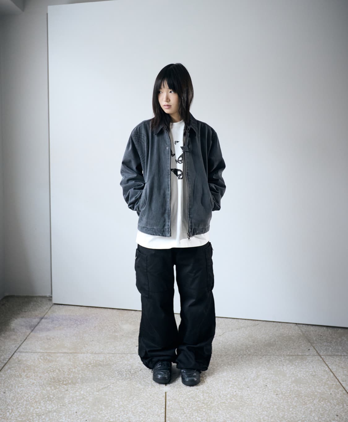 해칭룸 데님 워크 자켓 다이드 블루 그레이 3사이즈 상품이미지6