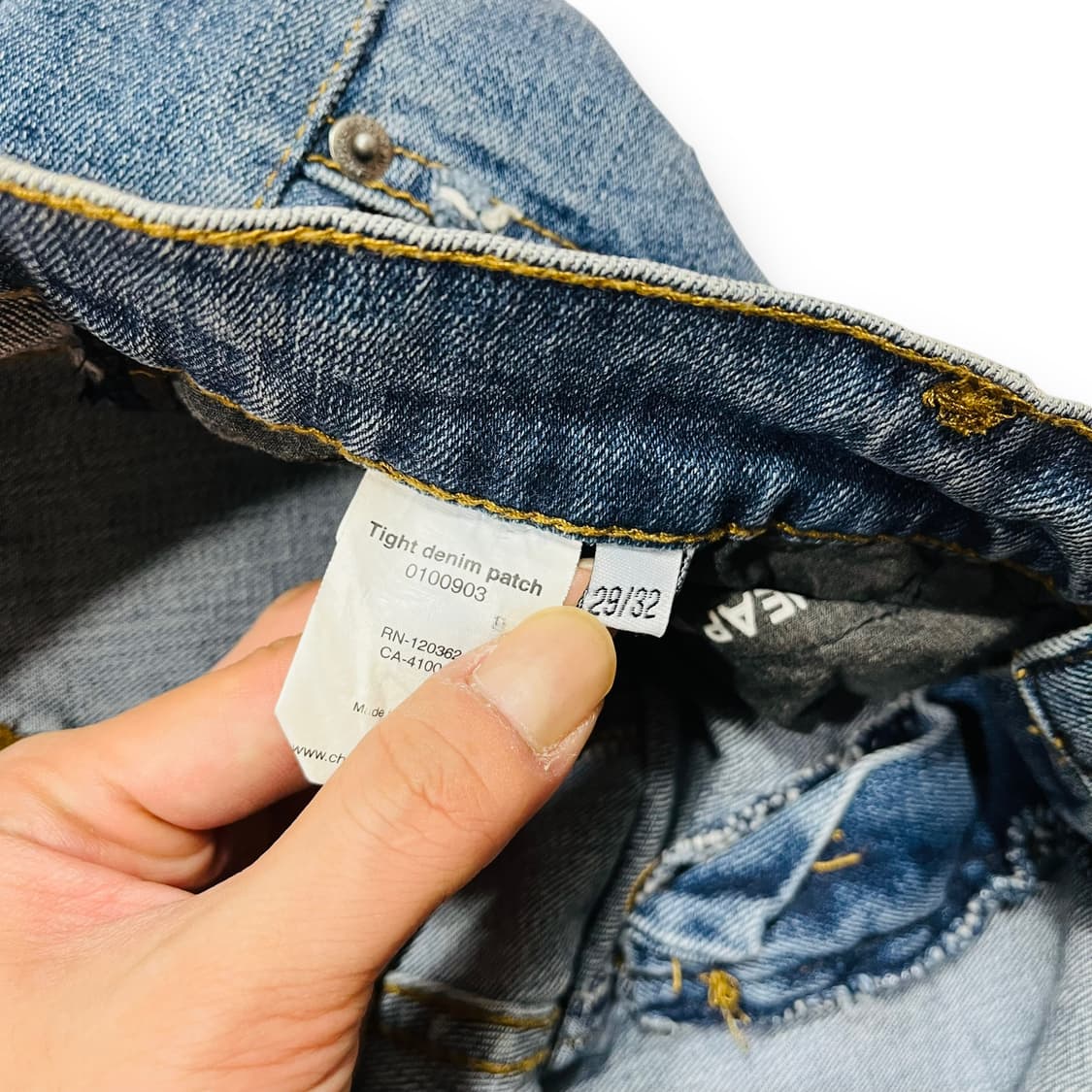 칩 먼데이 다중 패치 크랙 슬림 펑크 데님 팬츠 상품이미지8